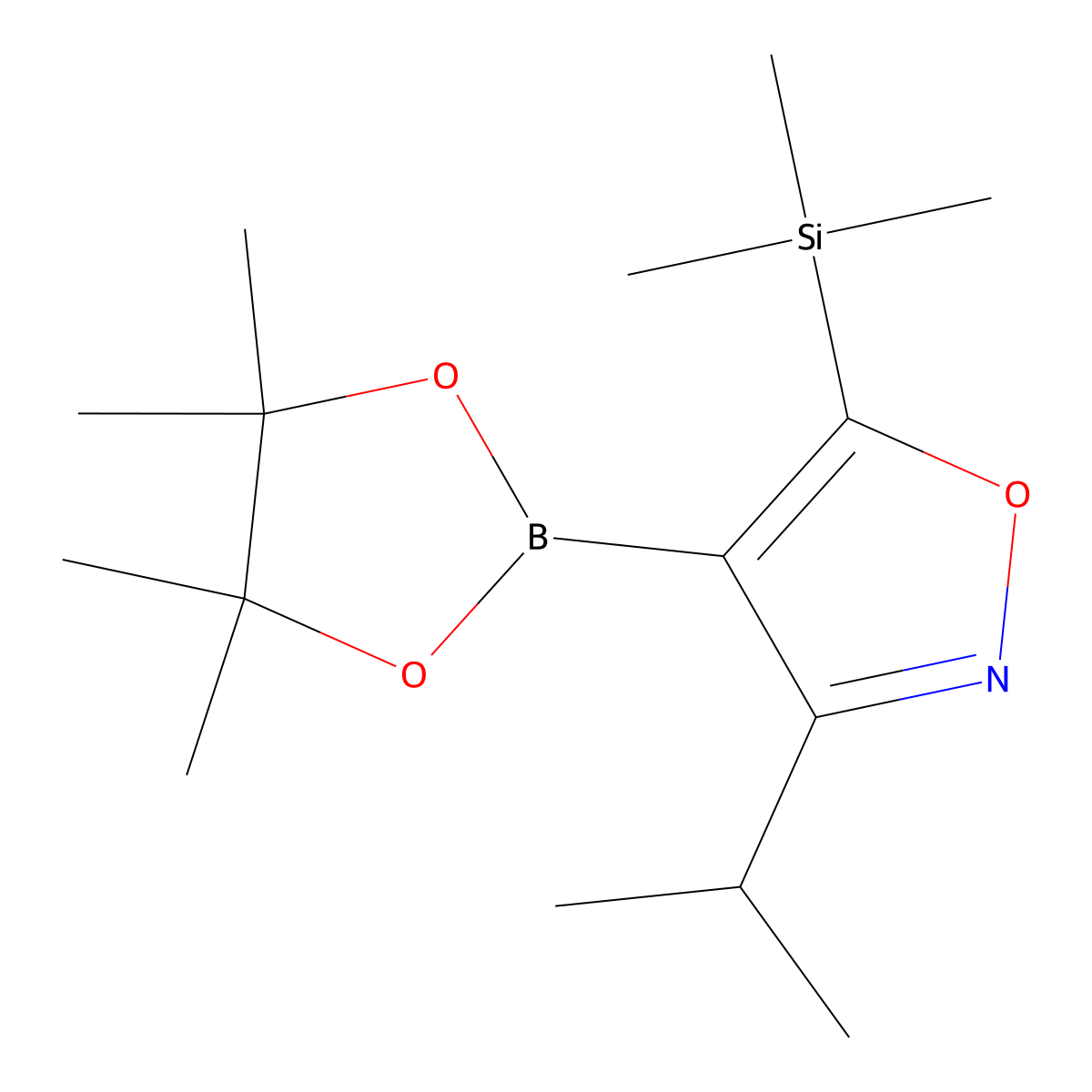 3-Isopropyl-4-(4,4,5,5-tetramethyl-1,3,2-dioxaborolan-2-yl)-5-(trimethylsilyl)isoxazole molecular structure, CAS 2243009-72-3