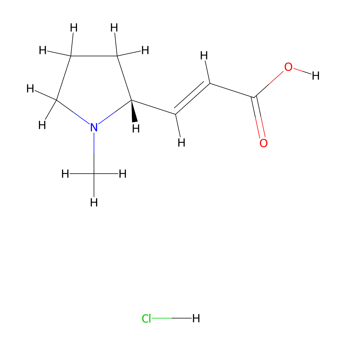 (R,E)-3-(1-Methylpyrrolidin-2-yl)acrylic acid hydrochloride molecular structure, CAS 2243041-69-0