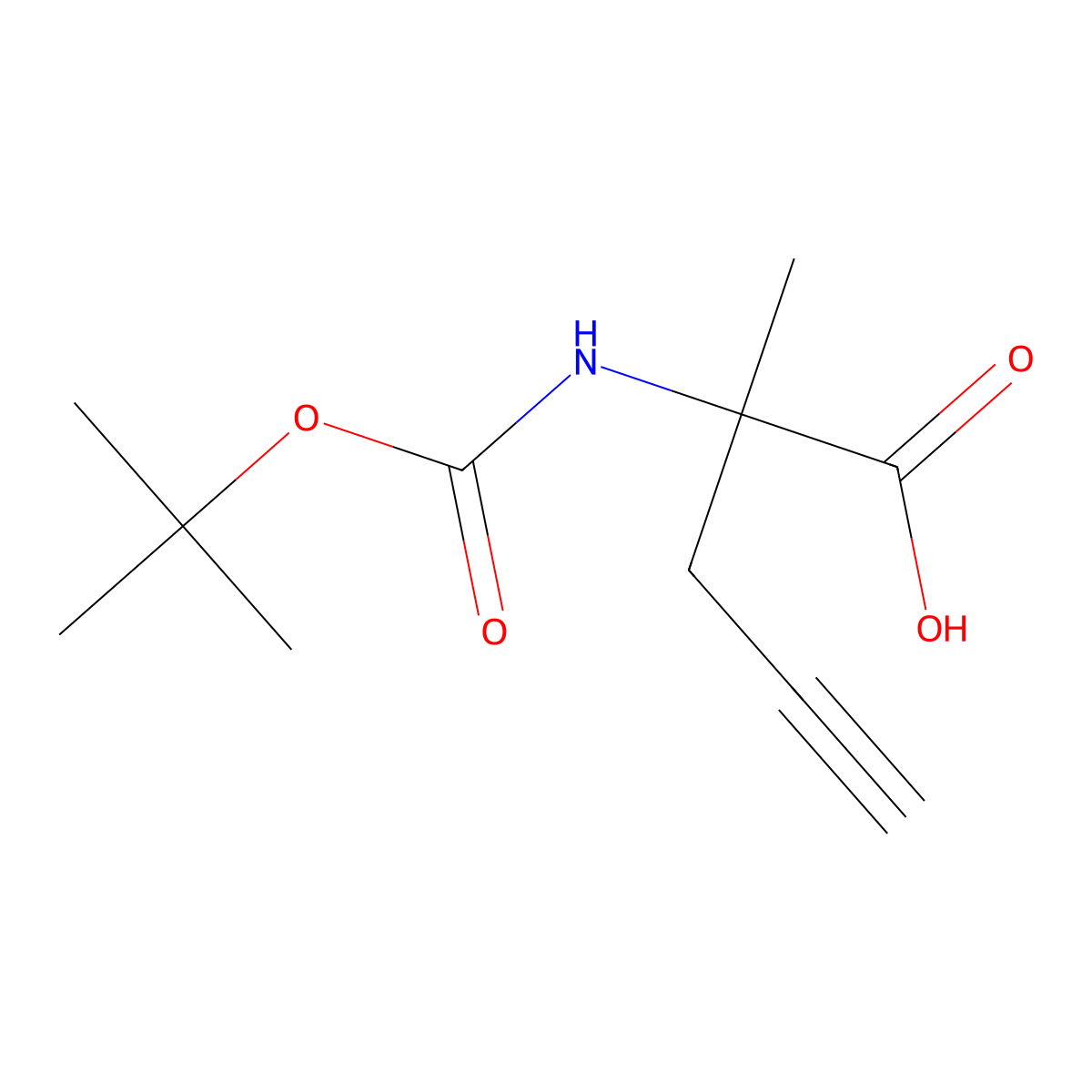 2-{[(Tert-butoxy)carbonyl]amino}-2-methylpent-4-ynoic acid molecular structure, CAS 2243048-88-4