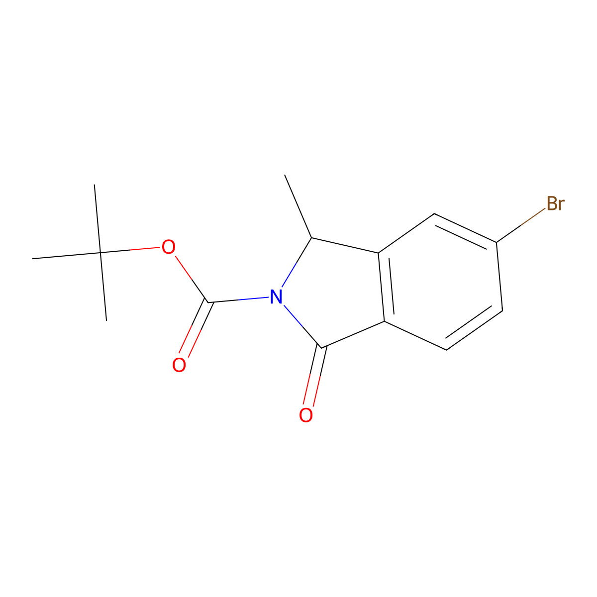 tert-butyl 5-bromo-3-methyl-1-oxo-3H-isoindole-2-carboxylate molecular structure, CAS 2243074-82-8