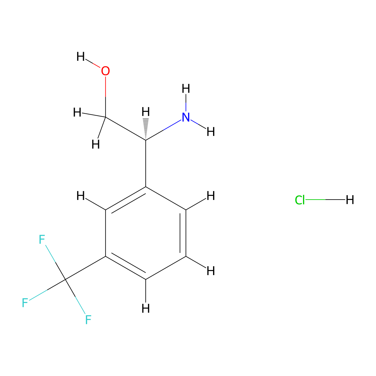(2S)-2-amino-2-[3-(trifluoromethyl)phenyl]ethan-1-ol hydrochloride molecular structure, CAS 2243080-08-0
