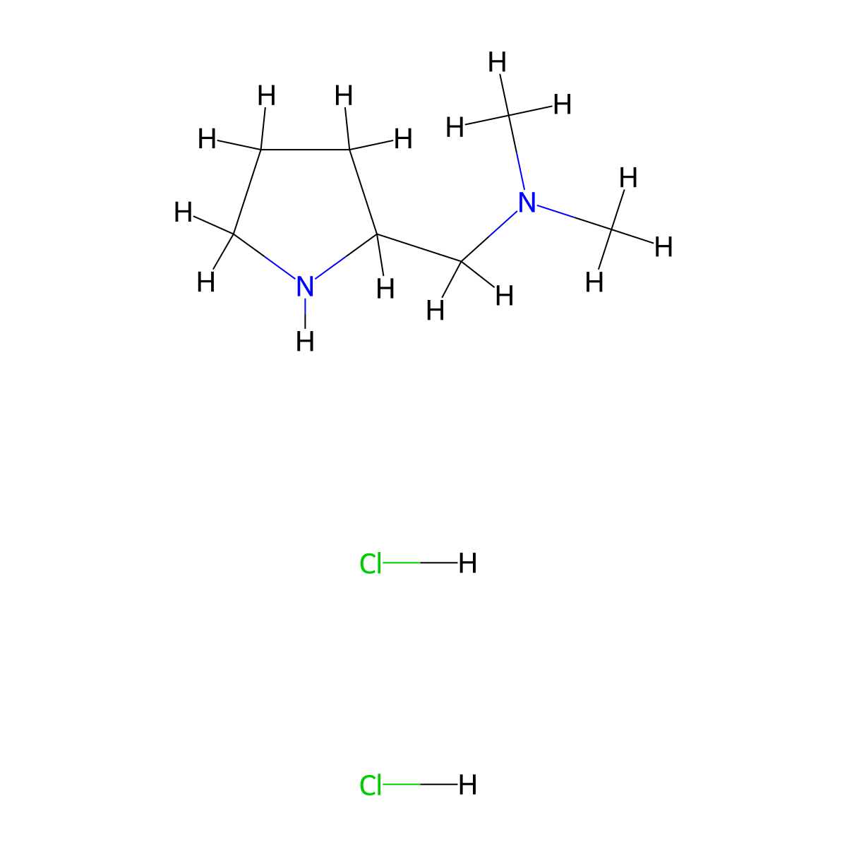 Dimethyl(pyrrolidin-2-ylmethyl)amine dihydrochloride molecular structure, CAS 224309-57-3