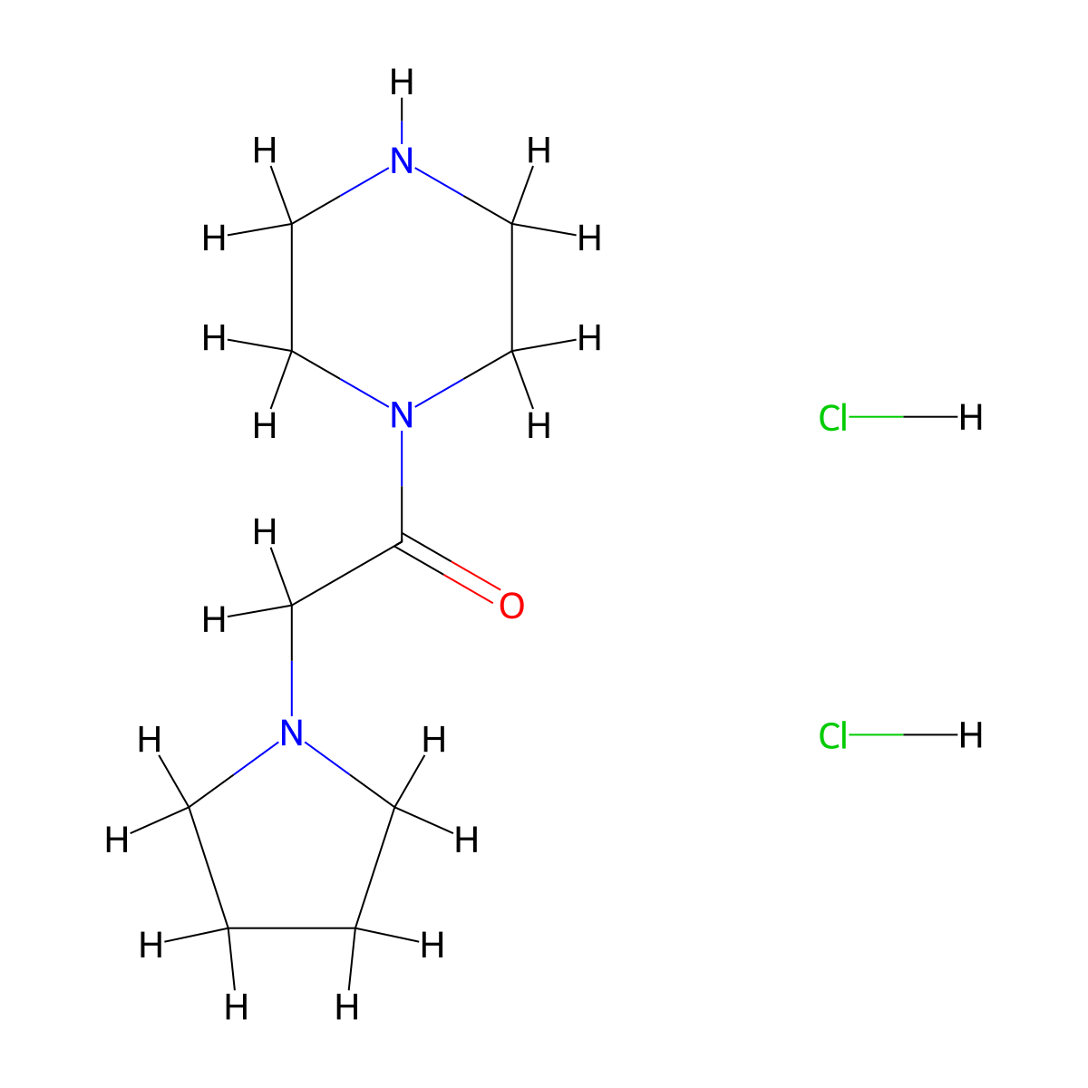 1-(Piperazin-1-yl)-2-(pyrrolidin-1-yl)ethan-1-one dihydrochloride molecular structure, CAS 224309-60-8