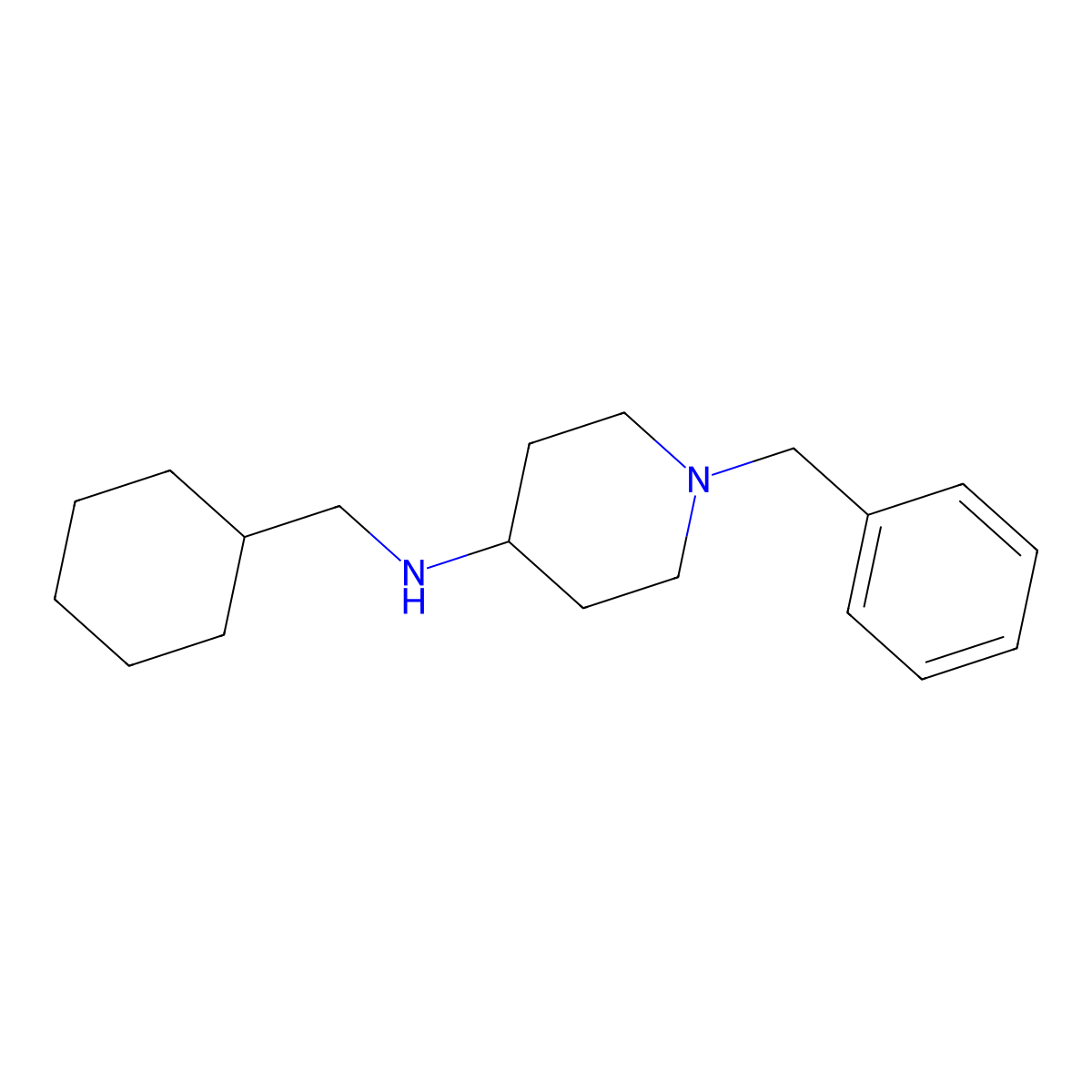 1-benzyl-N-(cyclohexylmethyl)piperidin-4-amine molecular structure, CAS 224309-65-3