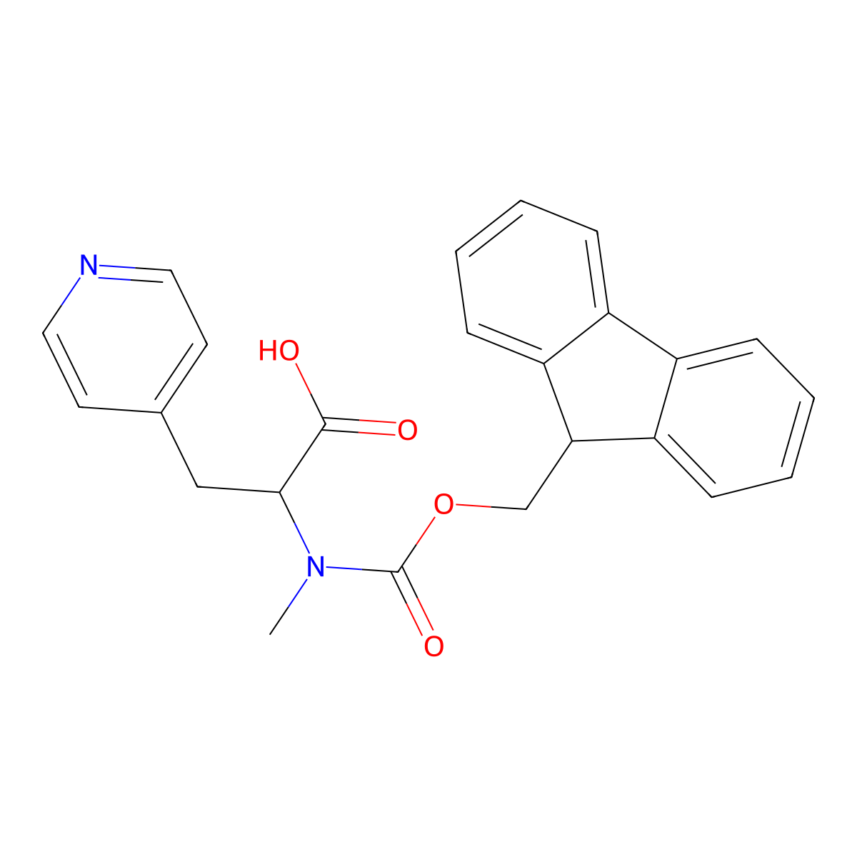 Fmoc-N-Me-3-(4-Pyridyl)-D-alanine molecular structure, CAS 2243125-97-3