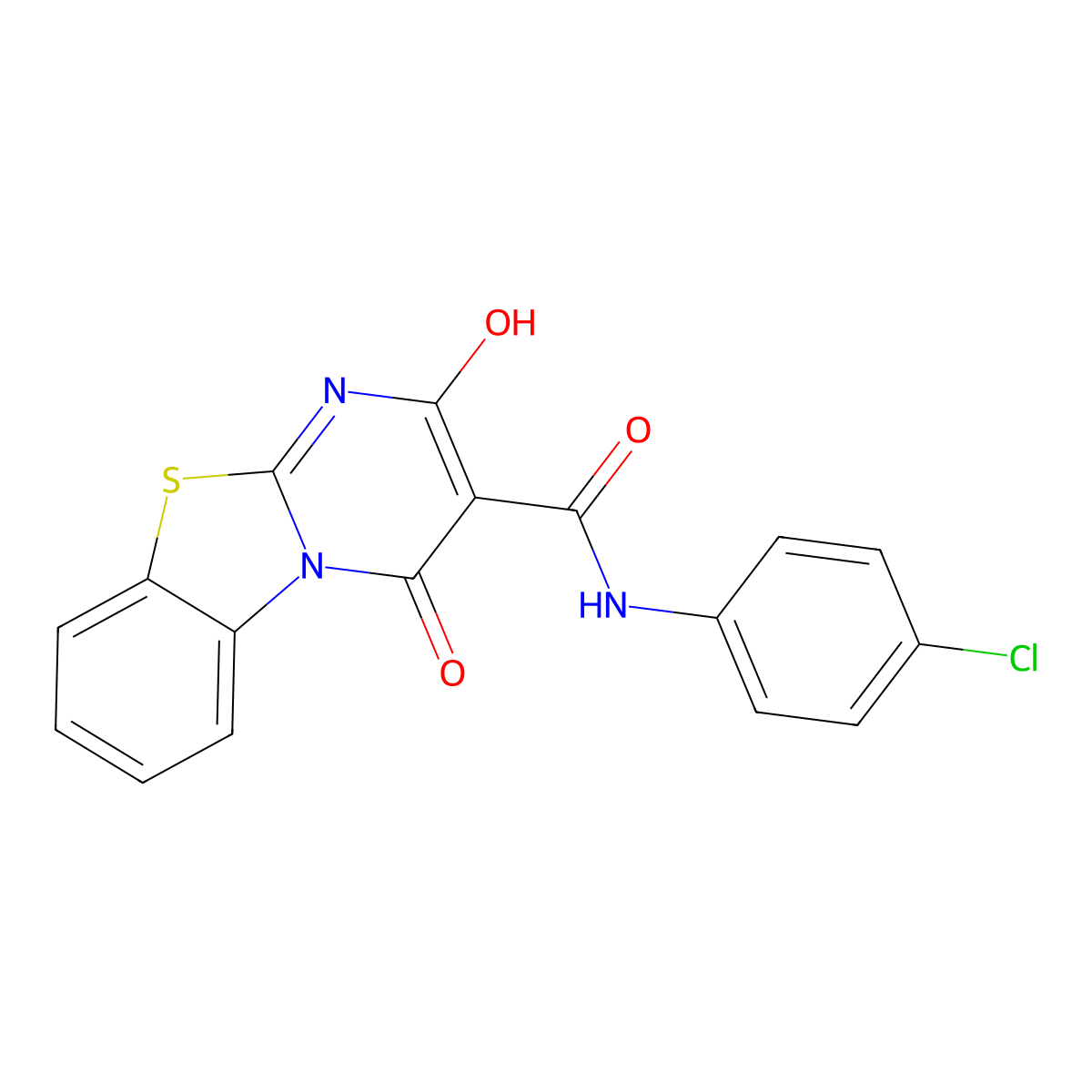 N-(4-chlorophenyl)-2-hydroxy-4-oxo-4H-pyrimido[2,1-b][1,3]benzothiazole-3-carboxamide molecular structure, CAS 224313-84-2