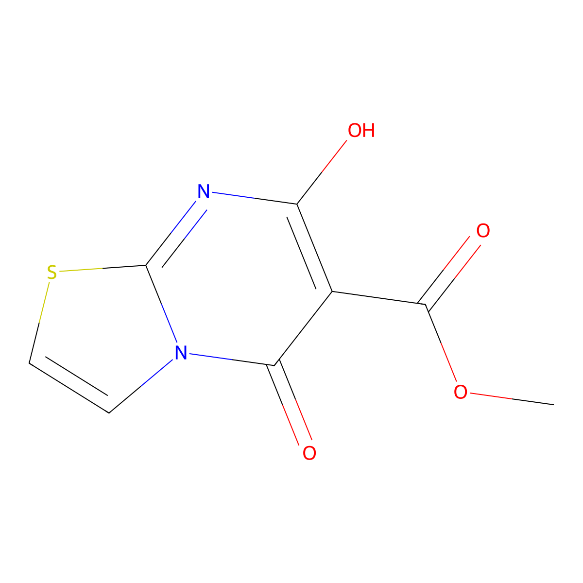 methyl 7-hydroxy-5-oxo-5H-(1,3)thiazolo(3,2-a)pyrimidine-6-carboxylate molecular structure, CAS 224313-88-6