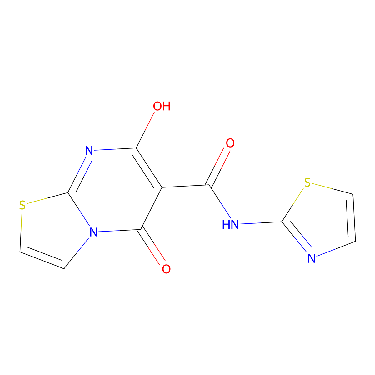 7-Hydroxy-5-oxo-N-(1,3-thiazol-2-yl)-5H-[1,3]thiazolo[3,2-a]pyrimidine-6-carboxamide molecular structure, CAS 224313-91-1