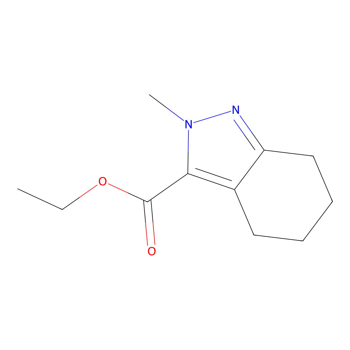 Ethyl 2-methyl-4,5,6,7-tetrahydro-2H-indazole-3-carboxylate molecular structure, CAS 224314-25-4