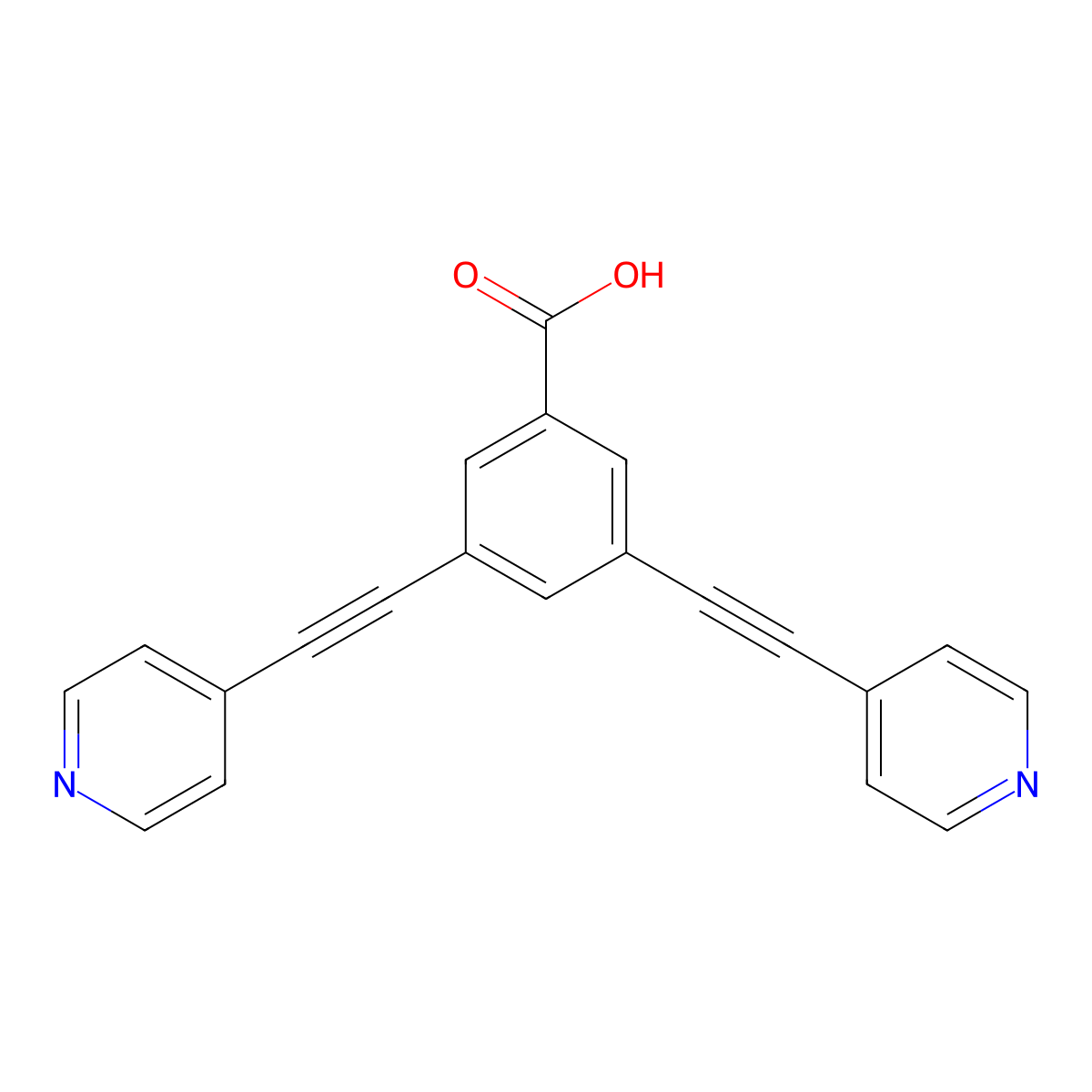 3,5-Bis(pyridin-4-ylethynyl)benzoic acid molecular structure, CAS 2243148-99-2