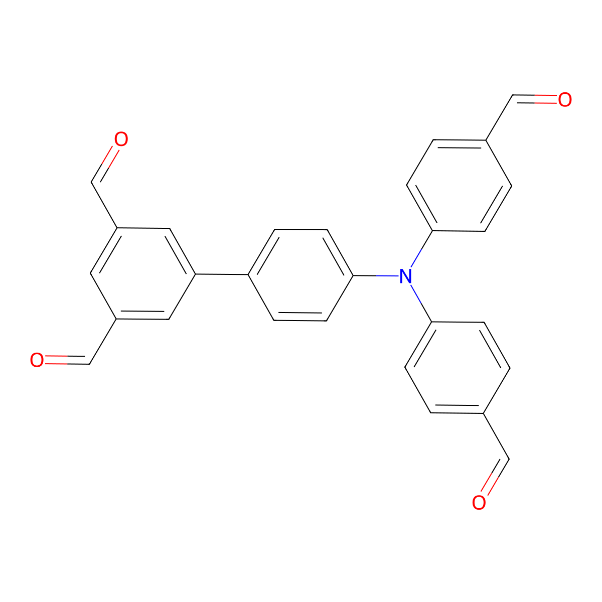 4'-(Bis(4-formylphenyl)amino)-[1,1'-biphenyl]-3,5-dicarbaldehyde molecular structure, CAS 2243152-54-5