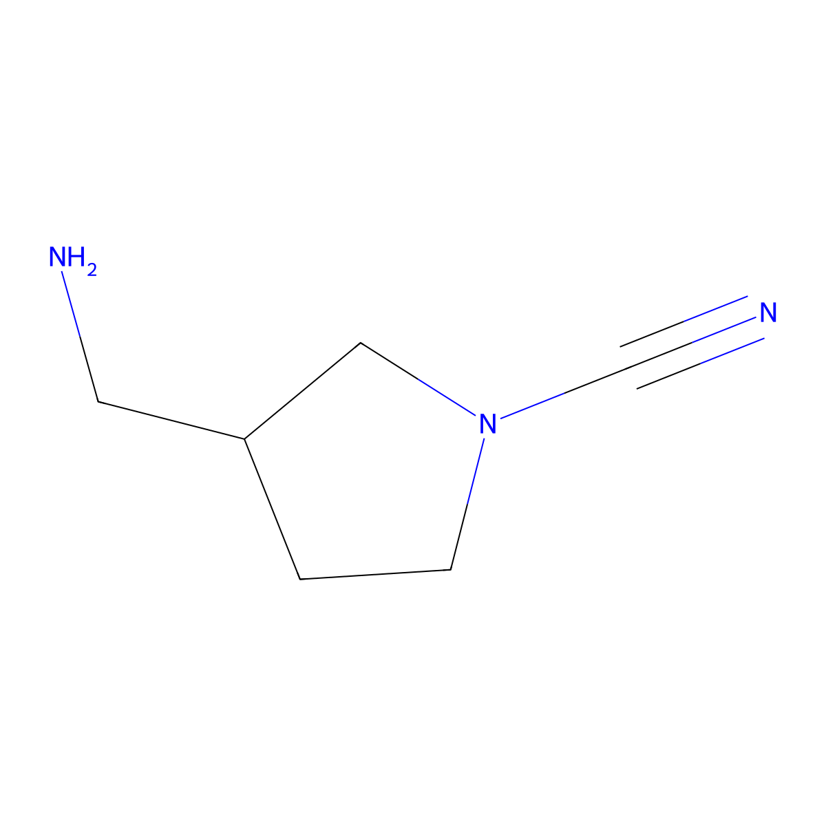 3-(Aminomethyl)pyrrolidine-1-carbonitrile molecular structure, CAS 2243176-74-9