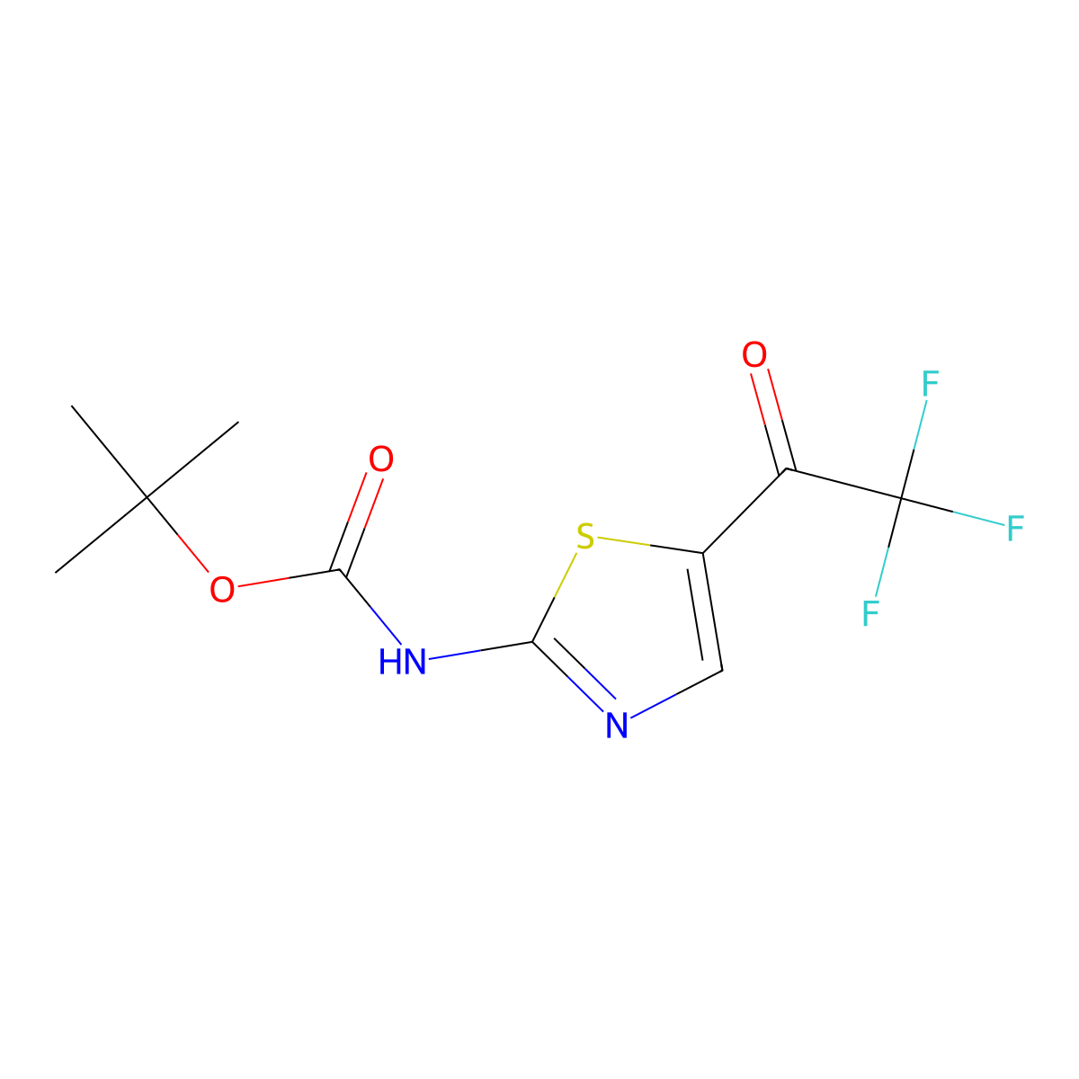 tert-butyl N-[5-(trifluoroacetyl)-1,3-thiazol-2-yl]carbamate molecular structure, CAS 2243185-04-6