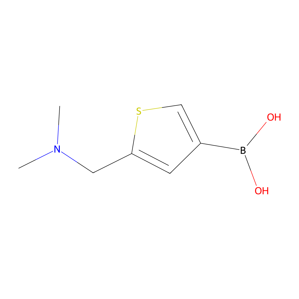 (5-((Dimethylamino)methyl)thiophen-3-yl)boronic acid molecular structure, CAS 2243270-05-3