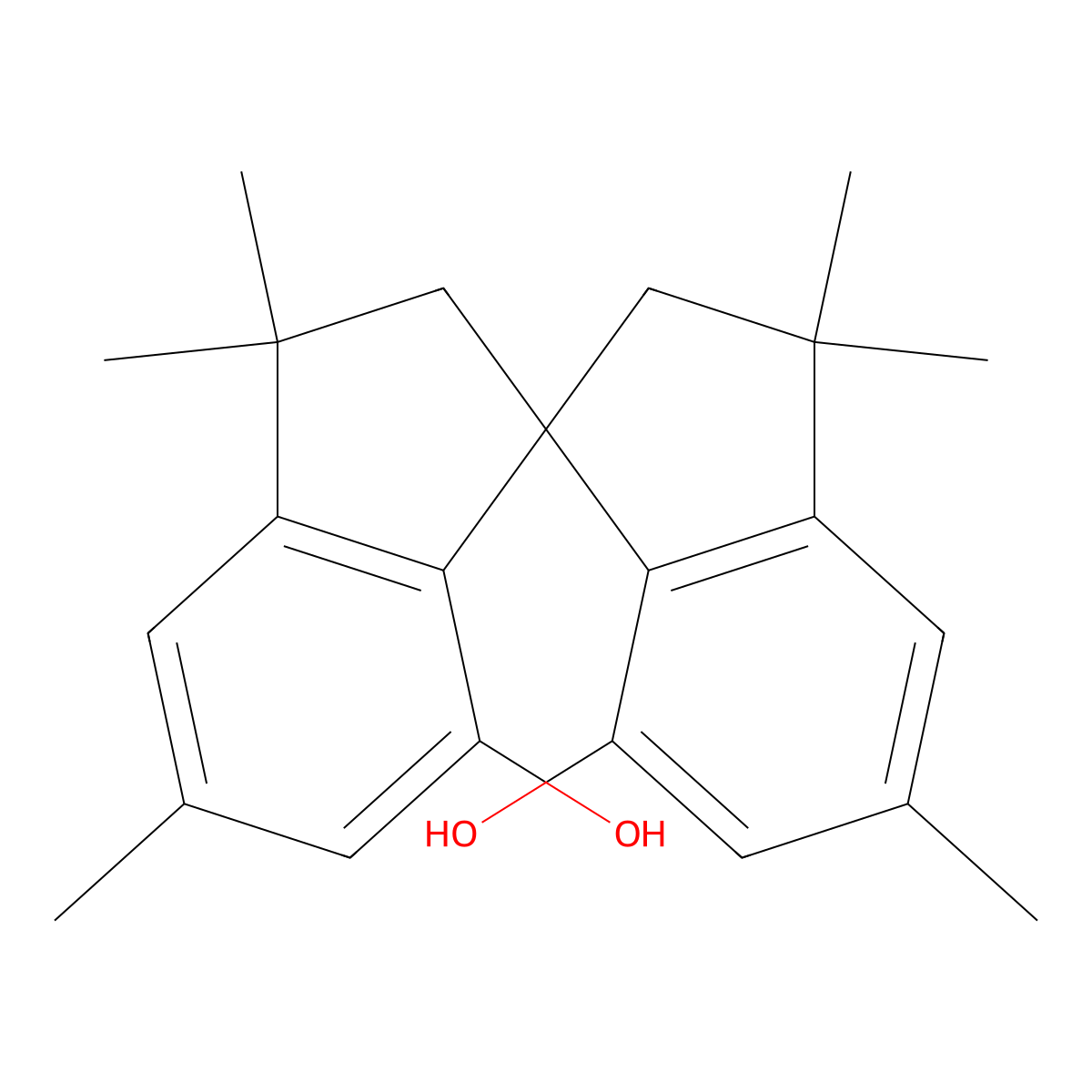 (1S)-2,2',3,3'-Tetrahydro-3,3,3',3',5,5'-hexamethyl-1,1'-spirobi[1H-indene]-7,7'-diol molecular structure, CAS 2243286-77-1
