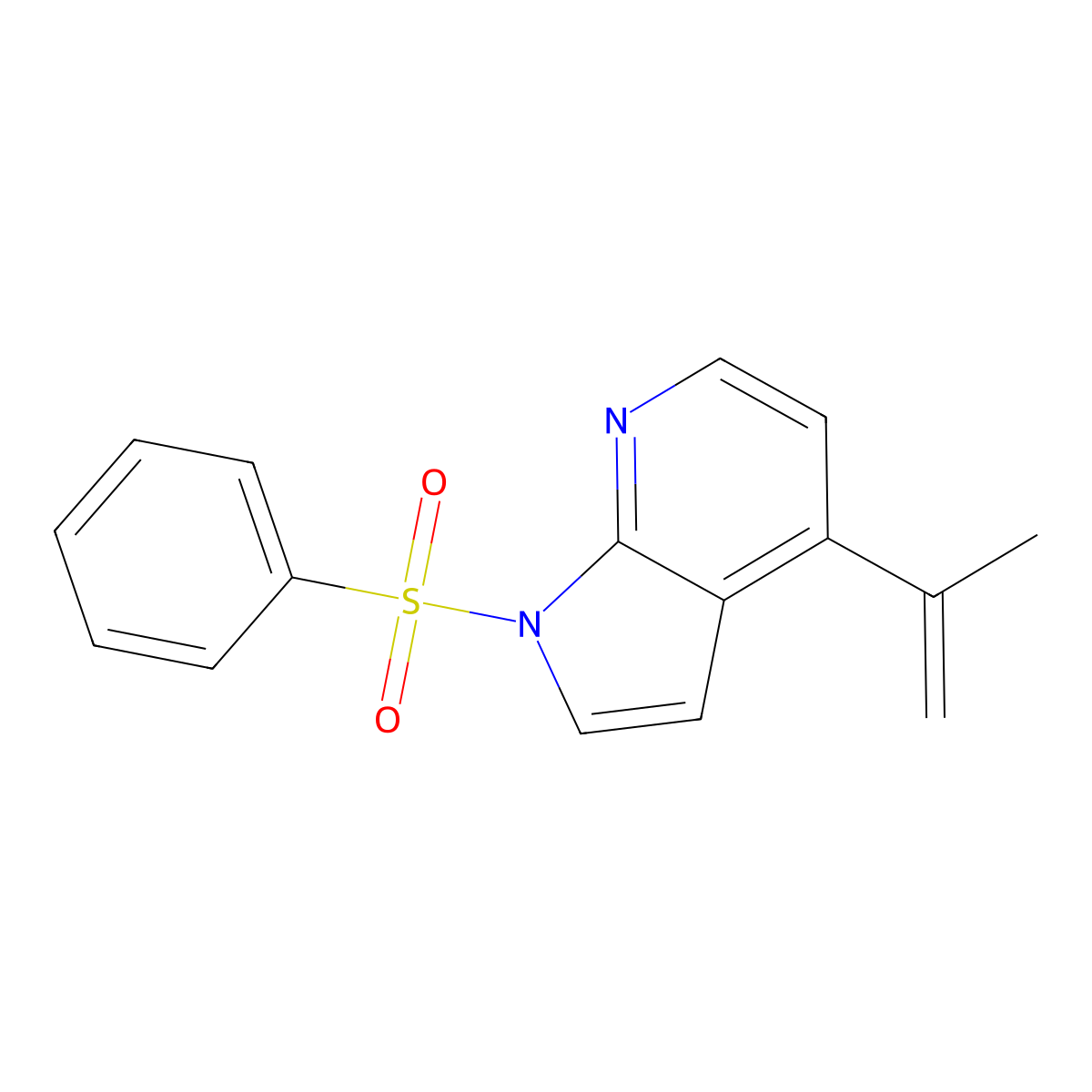 1-(Phenylsulfonyl)-4-(prop-1-en-2-yl)-1H-pyrrolo[2,3-b]pyridine molecular structure, CAS 2243287-34-3