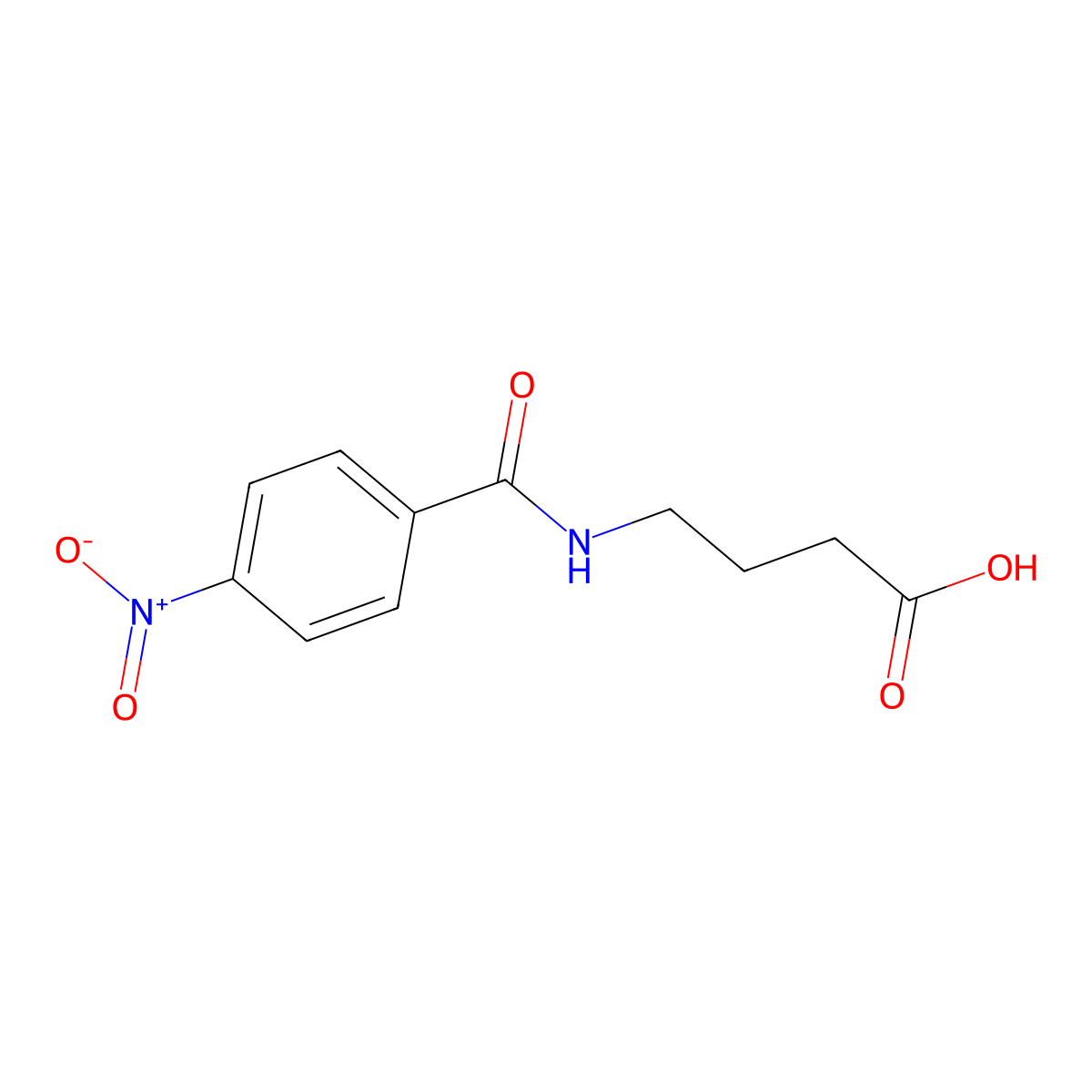 4-[(4-Nitrobenzoyl)amino]butanoic acid molecular structure, CAS 22433-20-1