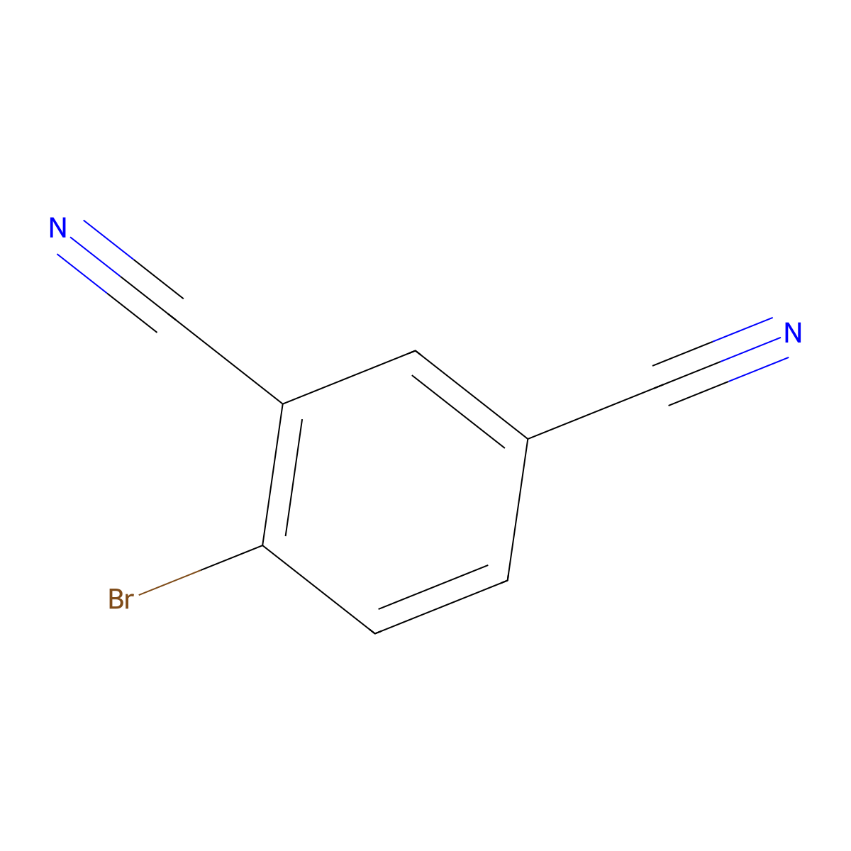 1,3-Benzenedicarbonitrile, 4-bromo- molecular structure, CAS 22433-89-2