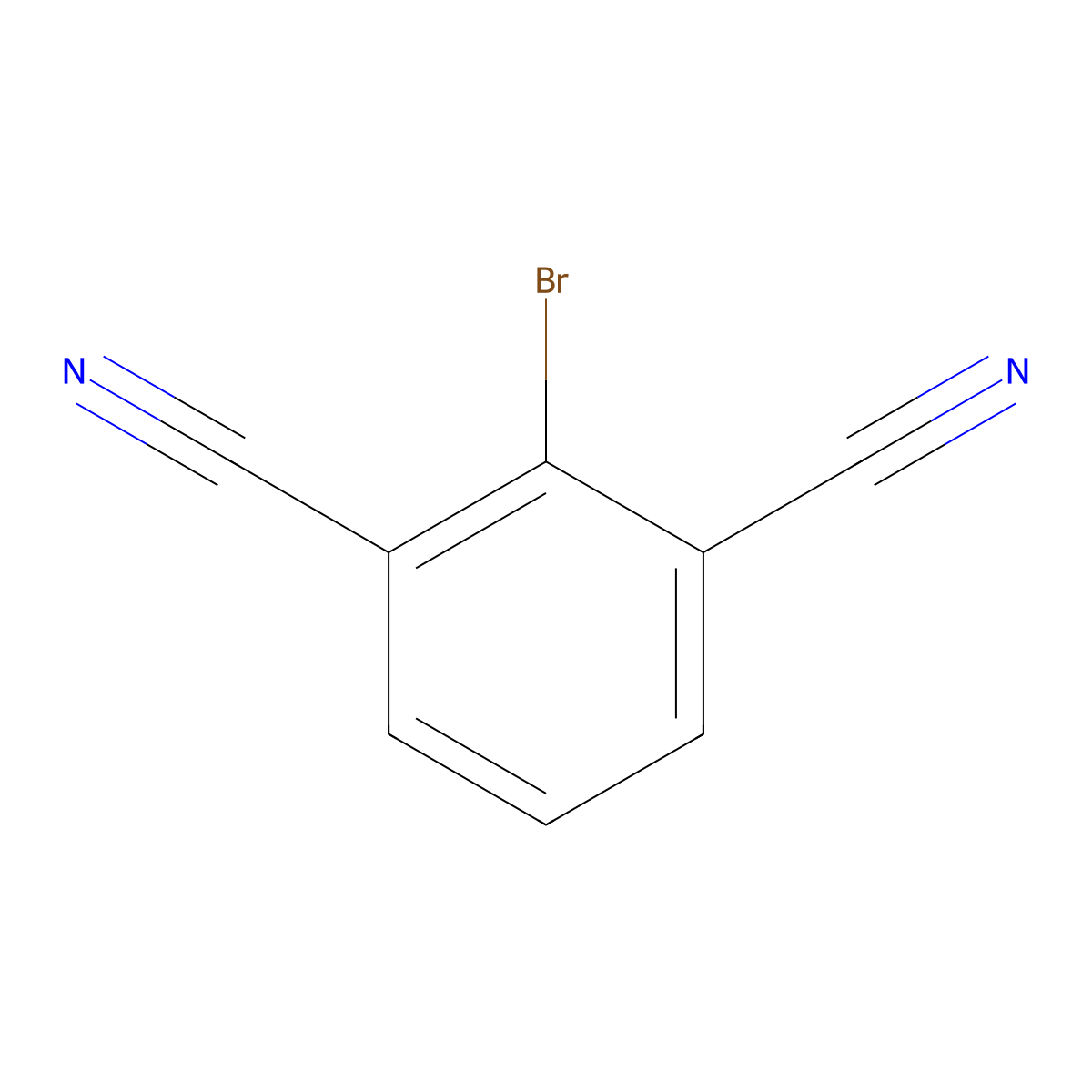 2-Bromobenzene-1,3-dicarbonitrile molecular structure, CAS 22433-90-5