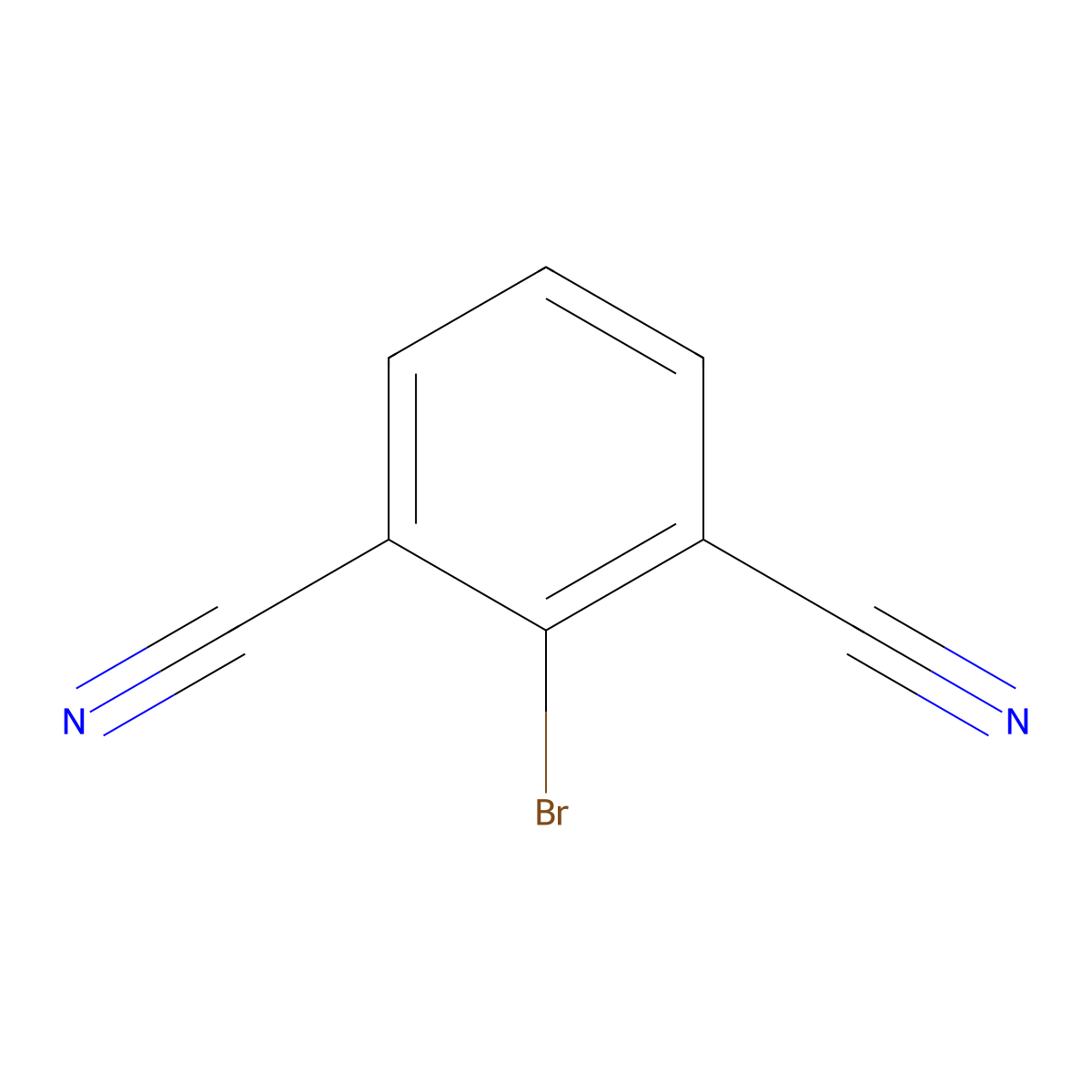 2-Bromobenzene-1,3-dicarbonitrile molecular structure, CAS 22433-90-5