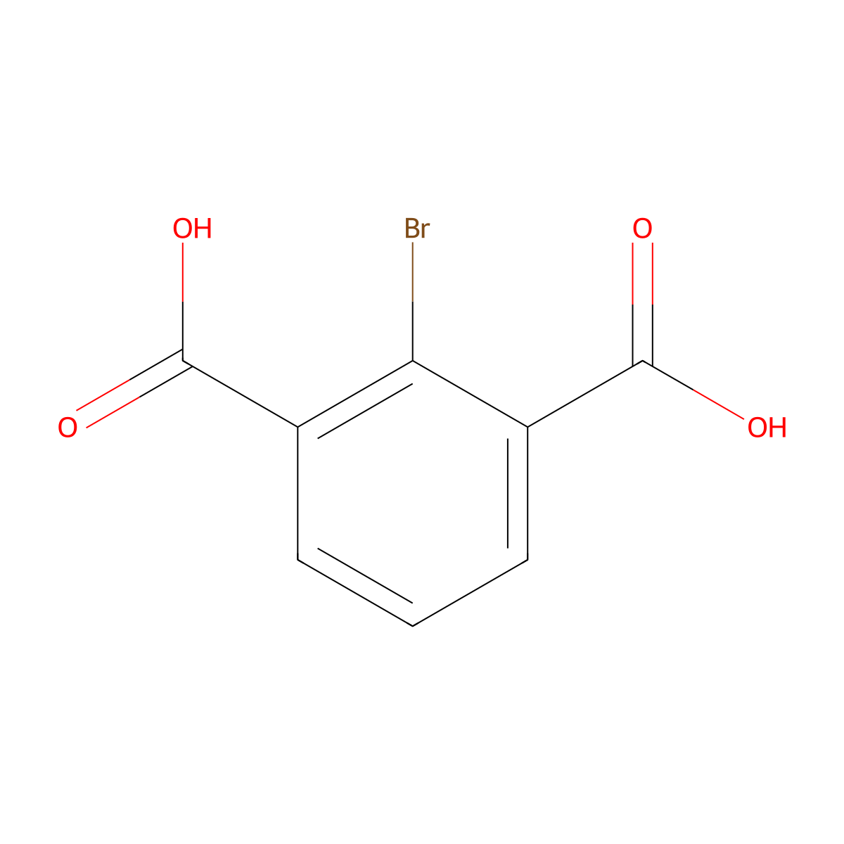 2-Bromobenzene-1,3-dicarboxylic acid molecular structure, CAS 22433-91-6