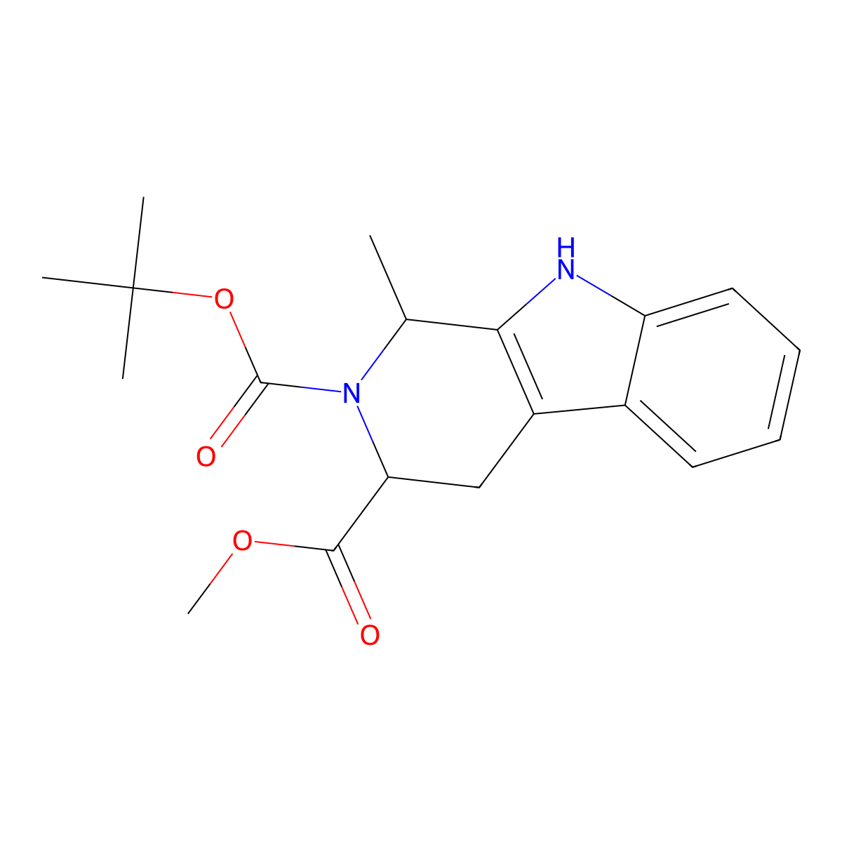 2-(tert-butyl) 3-methyl (3S)-1-methyl-1,3,4,9-tetrahydro-2H-pyrido[3,4-b]indole-2,3-dicarboxylate molecular structure, CAS 2243305-30-6
