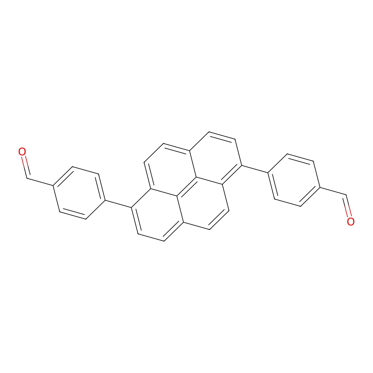 4,4'-(Pyrene-1,6-diyl)dibenzaldehyde molecular structure, CAS 2243312-96-9