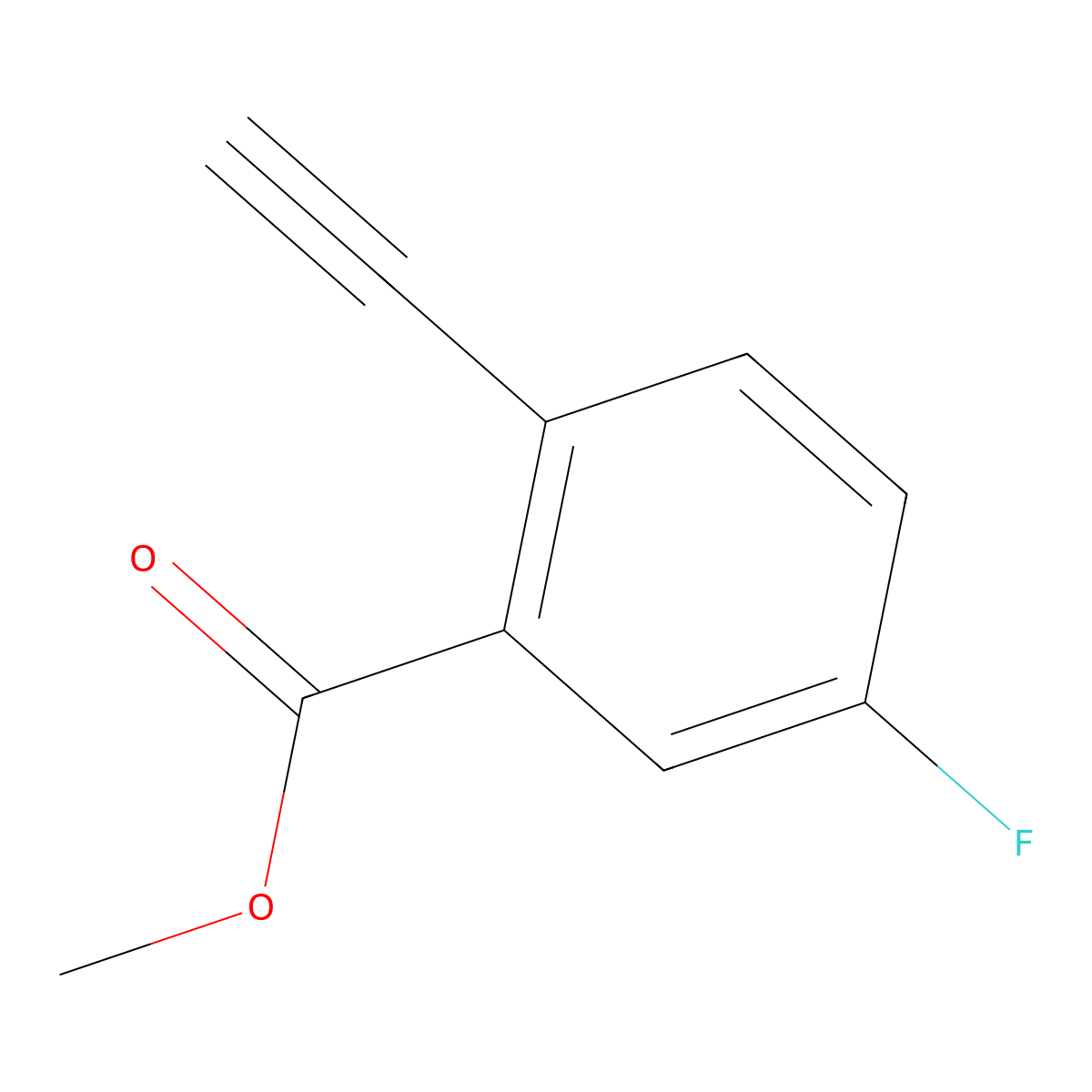 Methyl 2-ethynyl-5-fluorobenzoate molecular structure, CAS 2243363-55-3