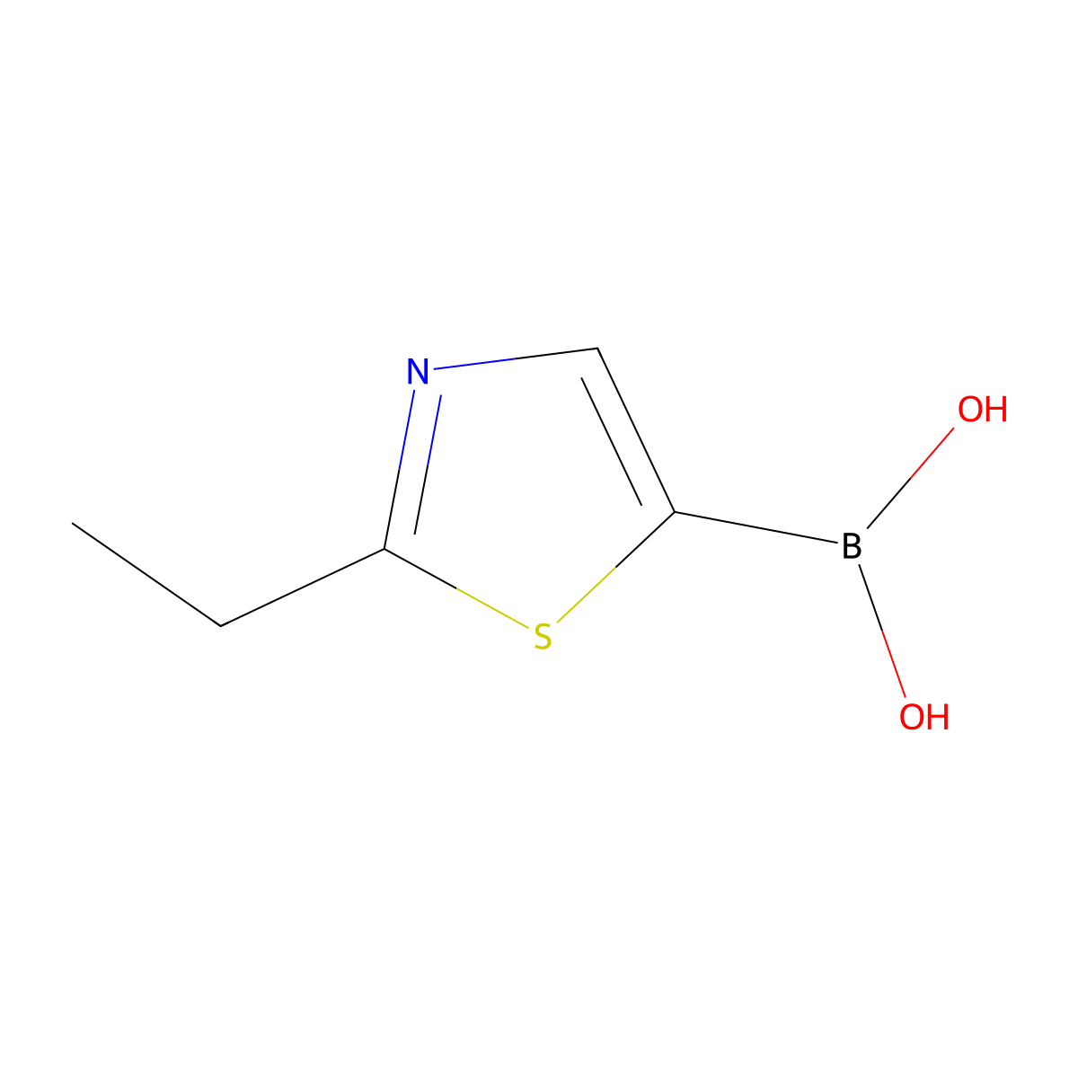 (2-Ethylthiazol-5-yl)boronic acid molecular structure, CAS 2243376-54-5