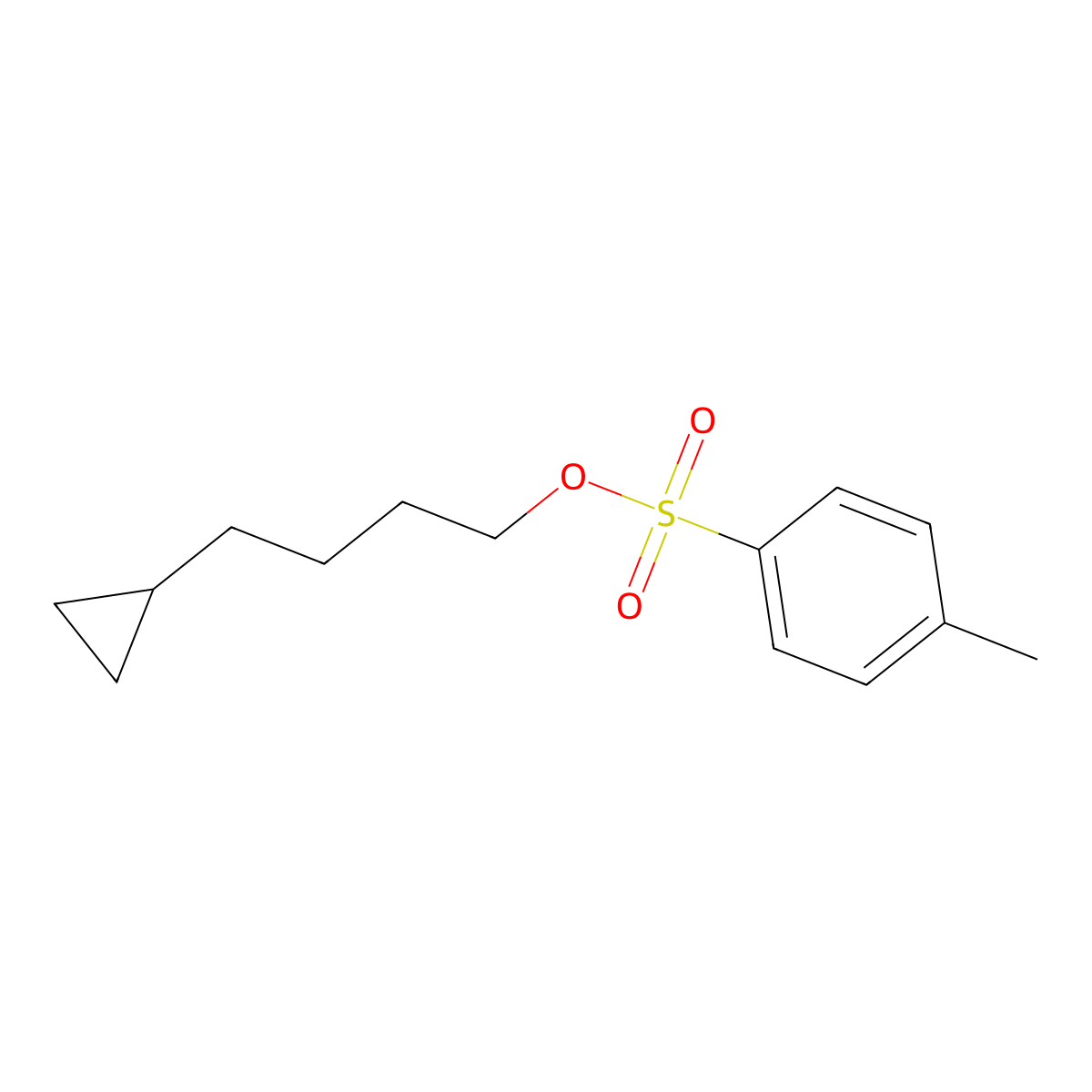 4-Cyclopropylbutyl 4-methylbenzene-1-sulfonate molecular structure, CAS 2243404-14-8