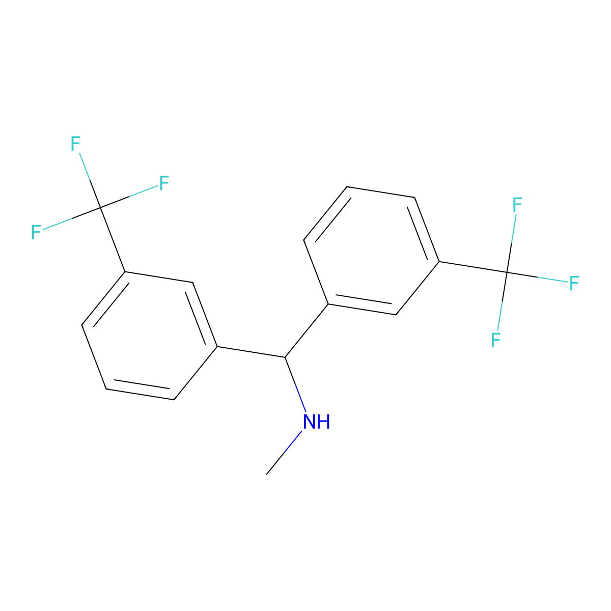 {Bis[3-(trifluoromethyl)phenyl]methyl}(methyl)amine molecular structure, CAS 2243410-20-8