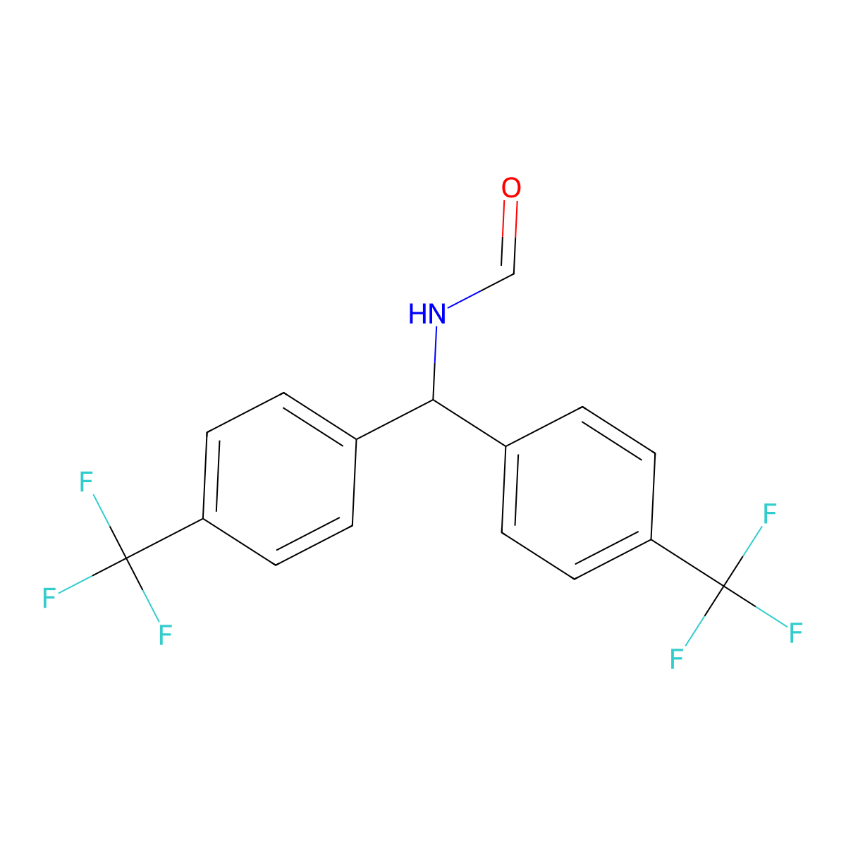 N-{bis[4-(trifluoromethyl)phenyl]methyl}formamide molecular structure, CAS 2243410-45-7