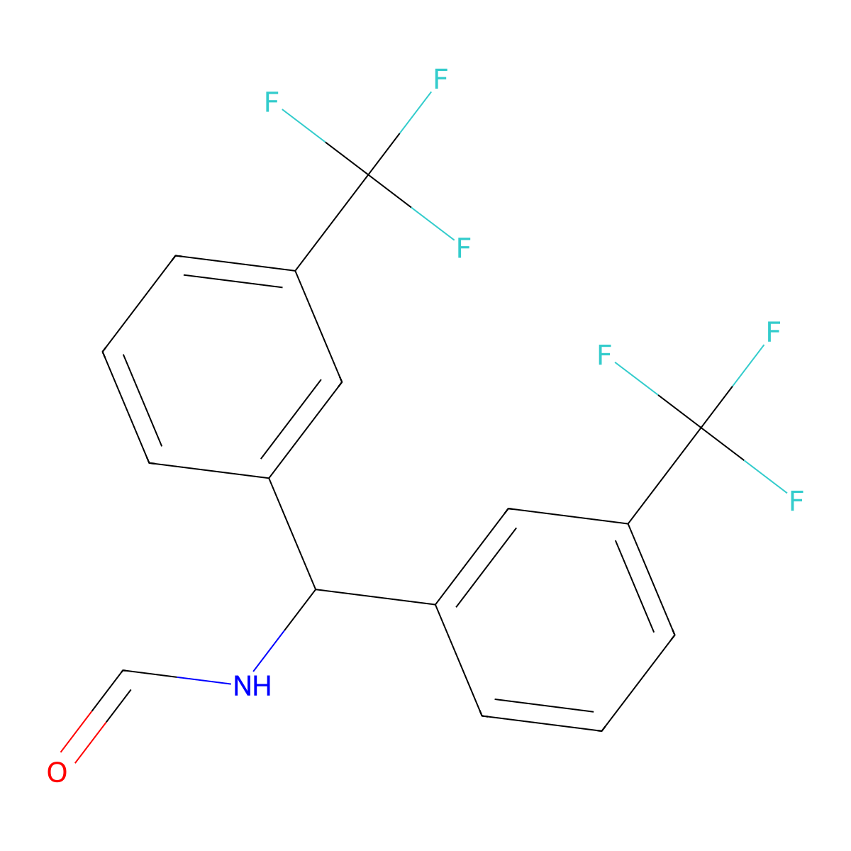 N-{bis[3-(trifluoromethyl)phenyl]methyl}formamide molecular structure, CAS 2243410-47-9