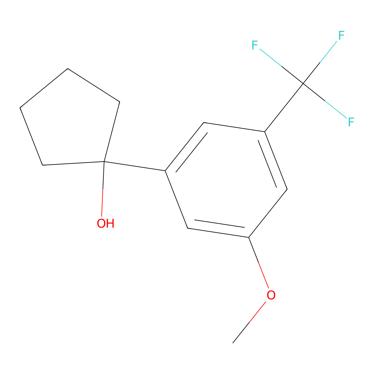 1-(3-Methoxy-5-(trifluoromethyl)phenyl)cyclopentanol molecular structure, CAS 2243440-08-4
