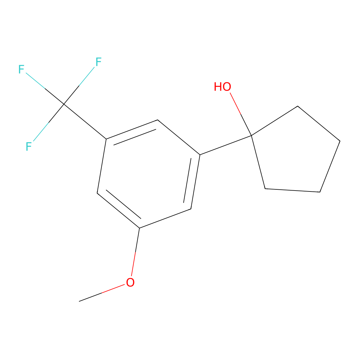1-(3-Methoxy-5-(trifluoromethyl)phenyl)cyclopentanol molecular structure, CAS 2243440-08-4