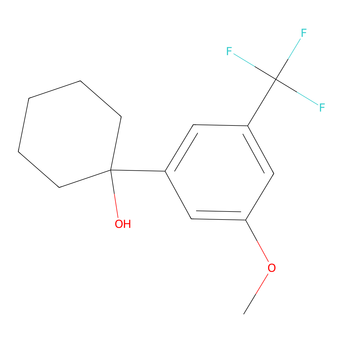 1-(3-Methoxy-5-(trifluoromethyl)phenyl)cyclohexanol molecular structure, CAS 2243440-10-8
