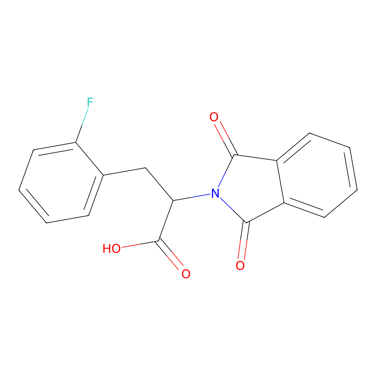 2-(1,3-dioxo-1,3-dihydro-2H-isoindol-2-yl)-3-(2-fluorophenyl)propanoic acid molecular structure, CAS 2243474-04-4