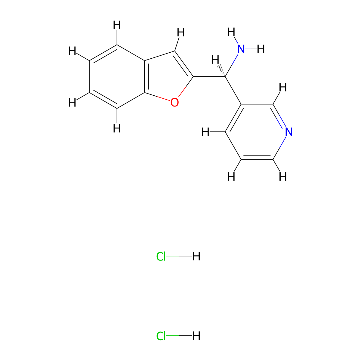 (S)-(1-benzofuran-2-yl)(pyridin-3-yl)methanamine dihydrochloride molecular structure, CAS 2243501-25-7