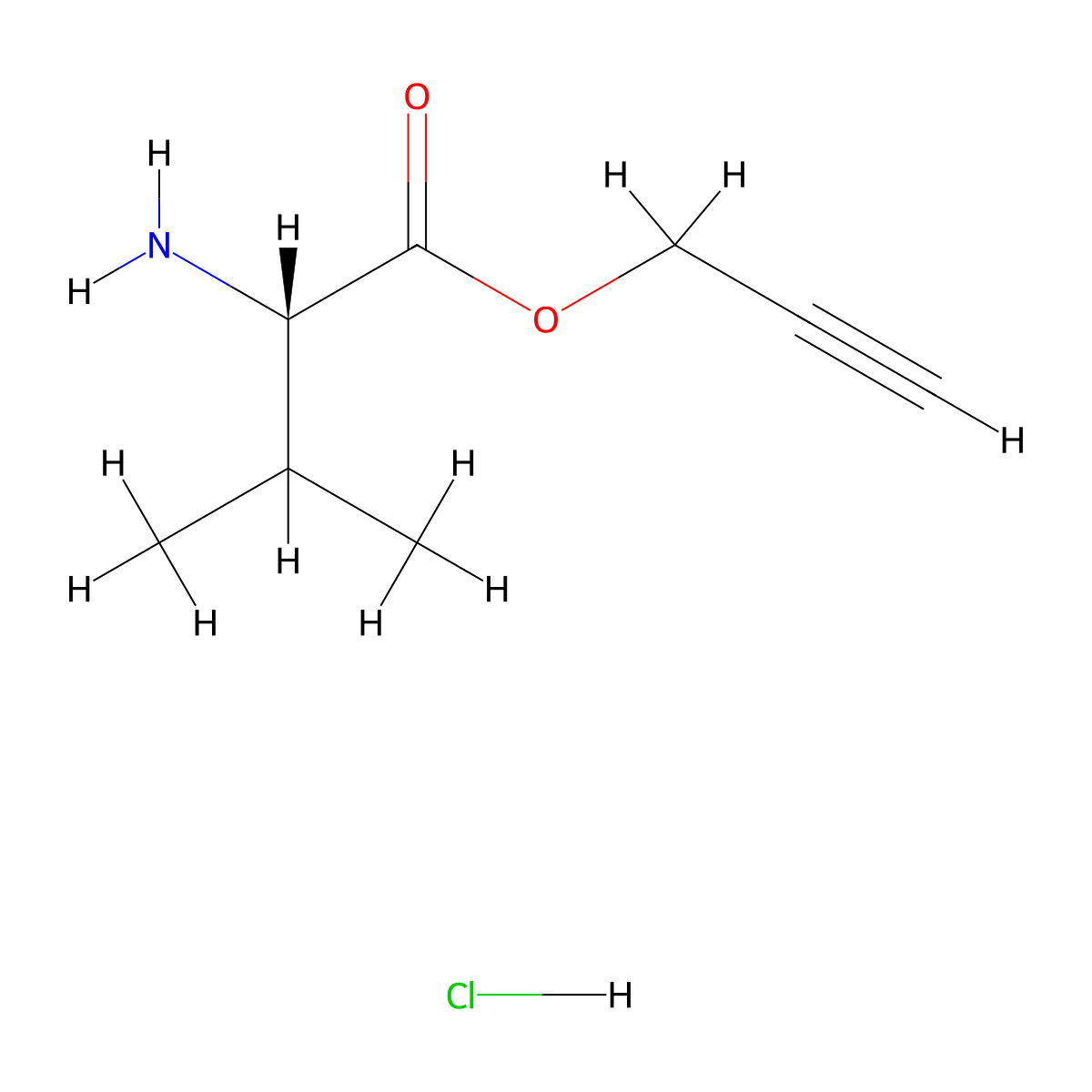 prop-2-yn-1-yl (2S)-2-amino-3-methylbutanoate hydrochloride molecular structure, CAS 2243501-31-5