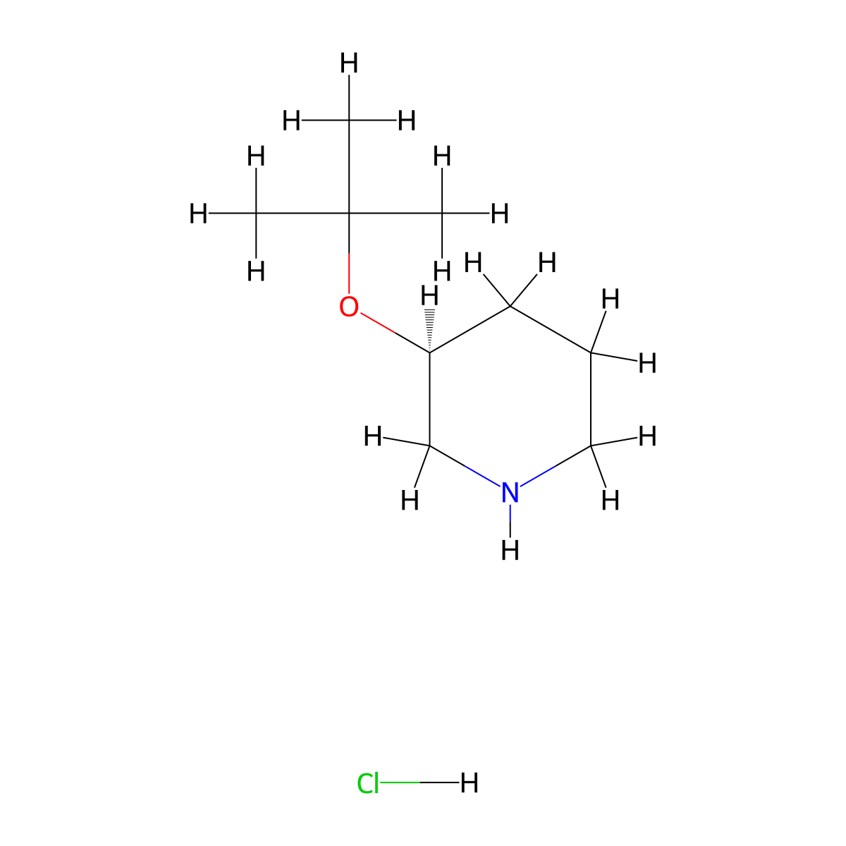(3S)-3-(tert-butoxy)piperidine hydrochloride molecular structure, CAS 2243501-53-1