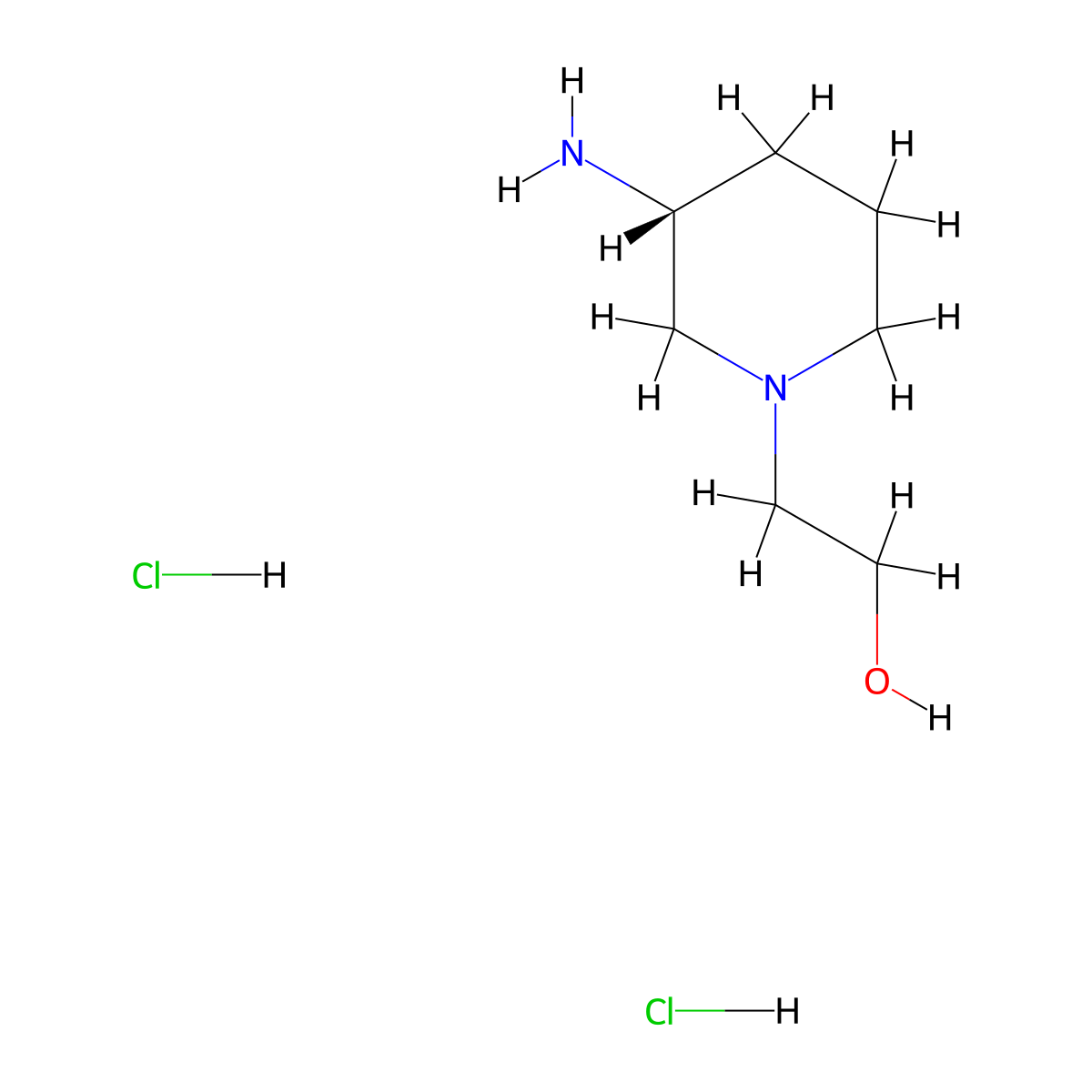 2-((3R)-3-aminopiperidin-1-yl)ethan-1-ol dihydrochloride molecular structure, CAS 2243501-55-3
