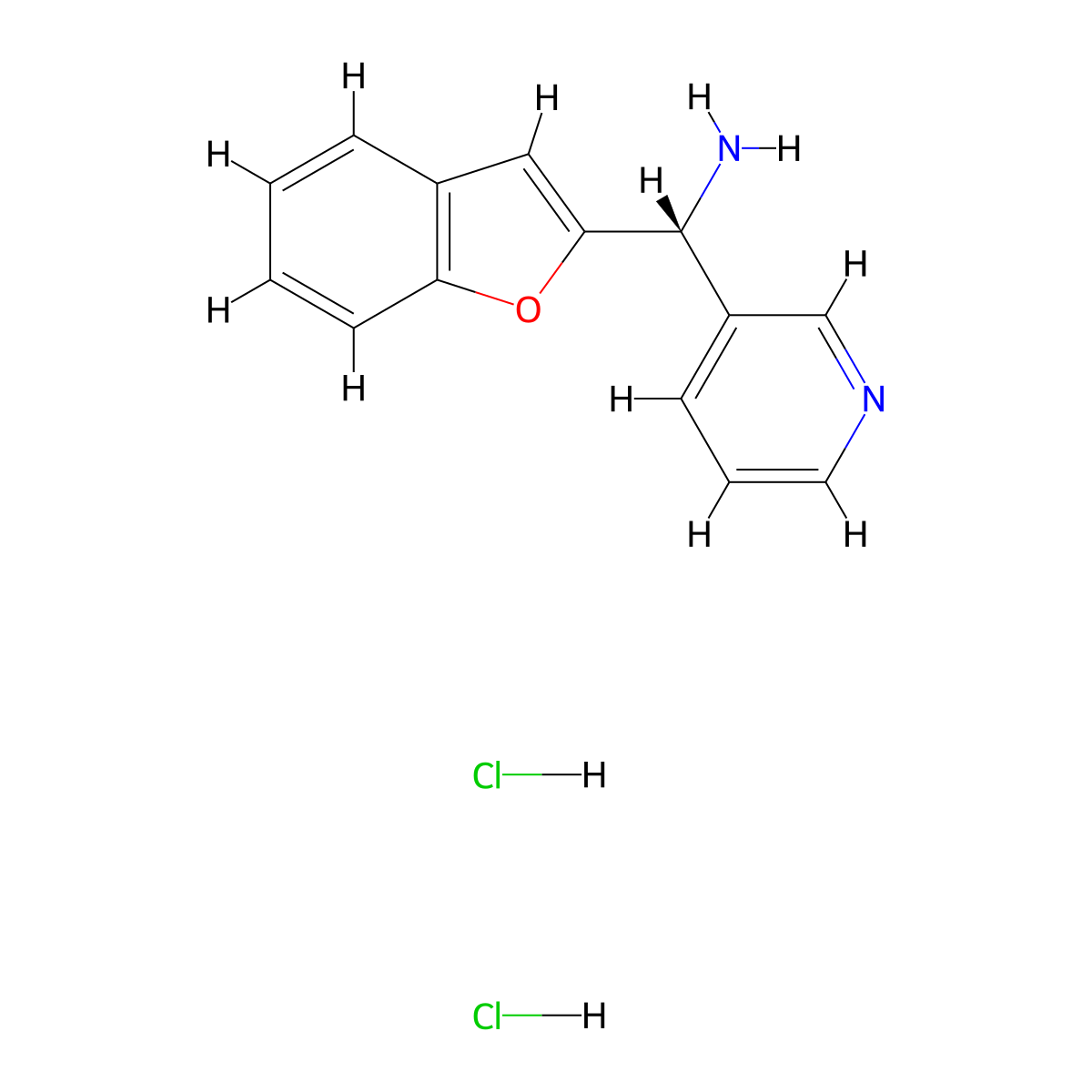 (R)-Benzofuran-2-yl(pyridin-3-yl)methanamine dihydrochloride molecular structure, CAS 2243501-65-5