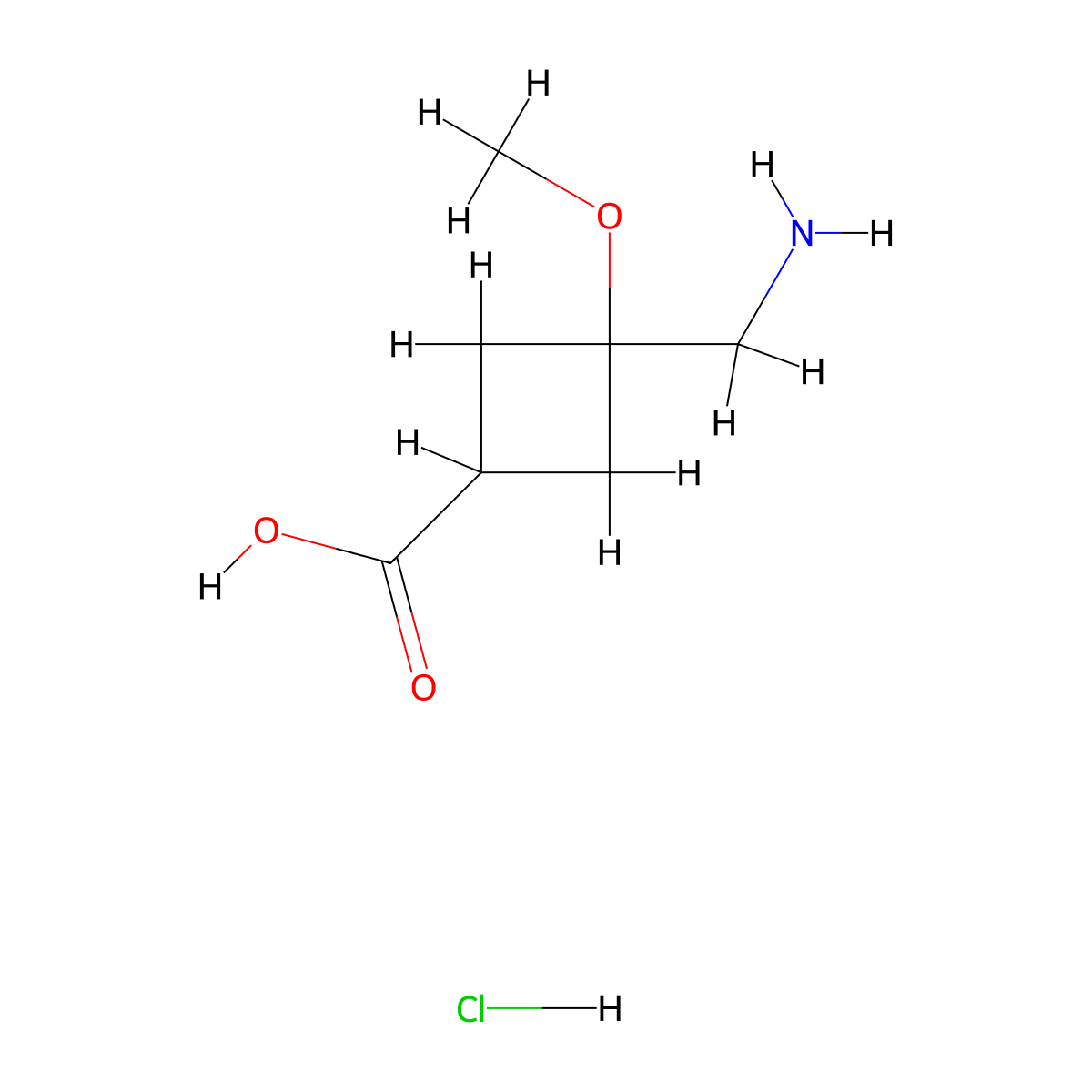 3-(Aminomethyl)-3-methoxycyclobutane-1-carboxylic acid;hydrochloride molecular structure, CAS 2243501-68-8