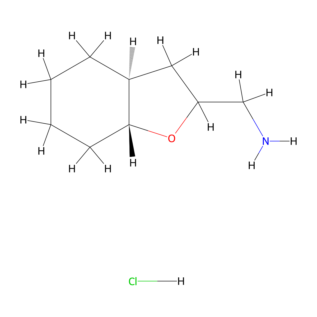 rac-((3aR,7aS)-octahydro-1-benzofuran-2-yl)methanamine hydrochloride molecular structure, CAS 2243503-10-6