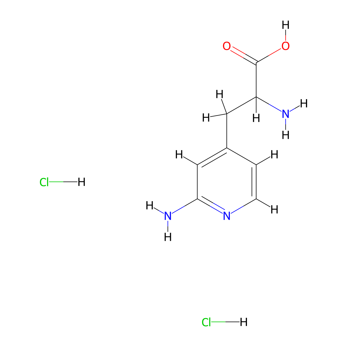 2-Amino-3-(2-aminopyridin-4-yl)propanoic acid dihydrochloride molecular structure, CAS 2243503-47-9