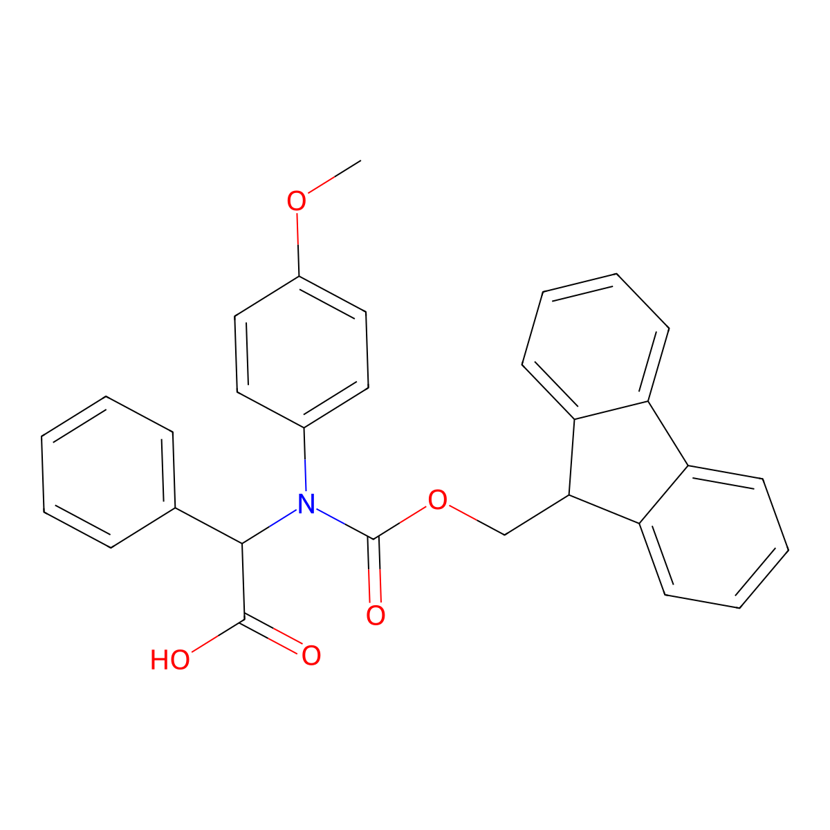 2-({[(9H-fluoren-9-yl)methoxy]carbonyl}(4-methoxyphenyl)amino)-2-phenylacetic acid molecular structure, CAS 2243503-54-8