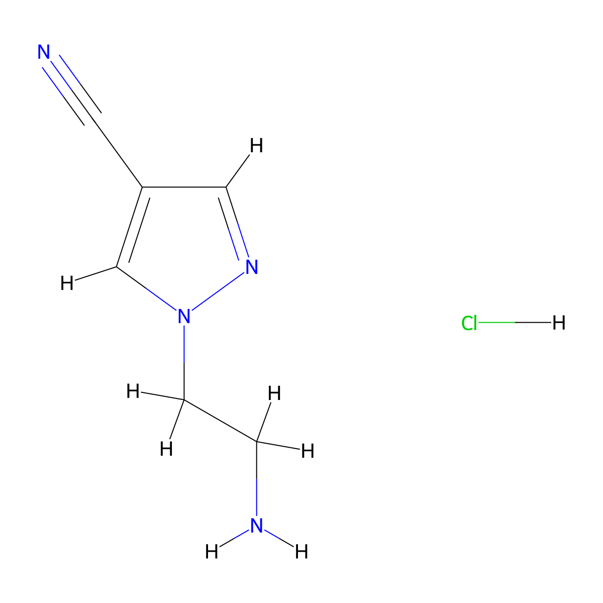 1-(2-aminoethyl)-1H-pyrazole-4-carbonitrile hydrochloride molecular structure, CAS 2243503-55-9