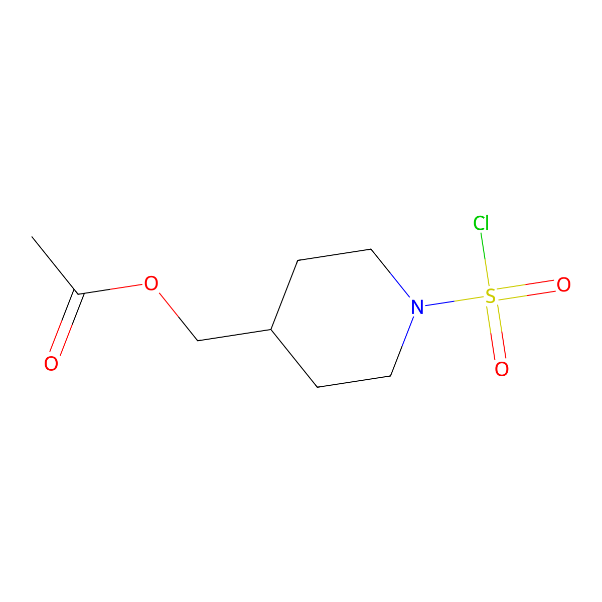 [1-(Chlorosulfonyl)piperidin-4-yl]methyl acetate molecular structure, CAS 2243503-67-3