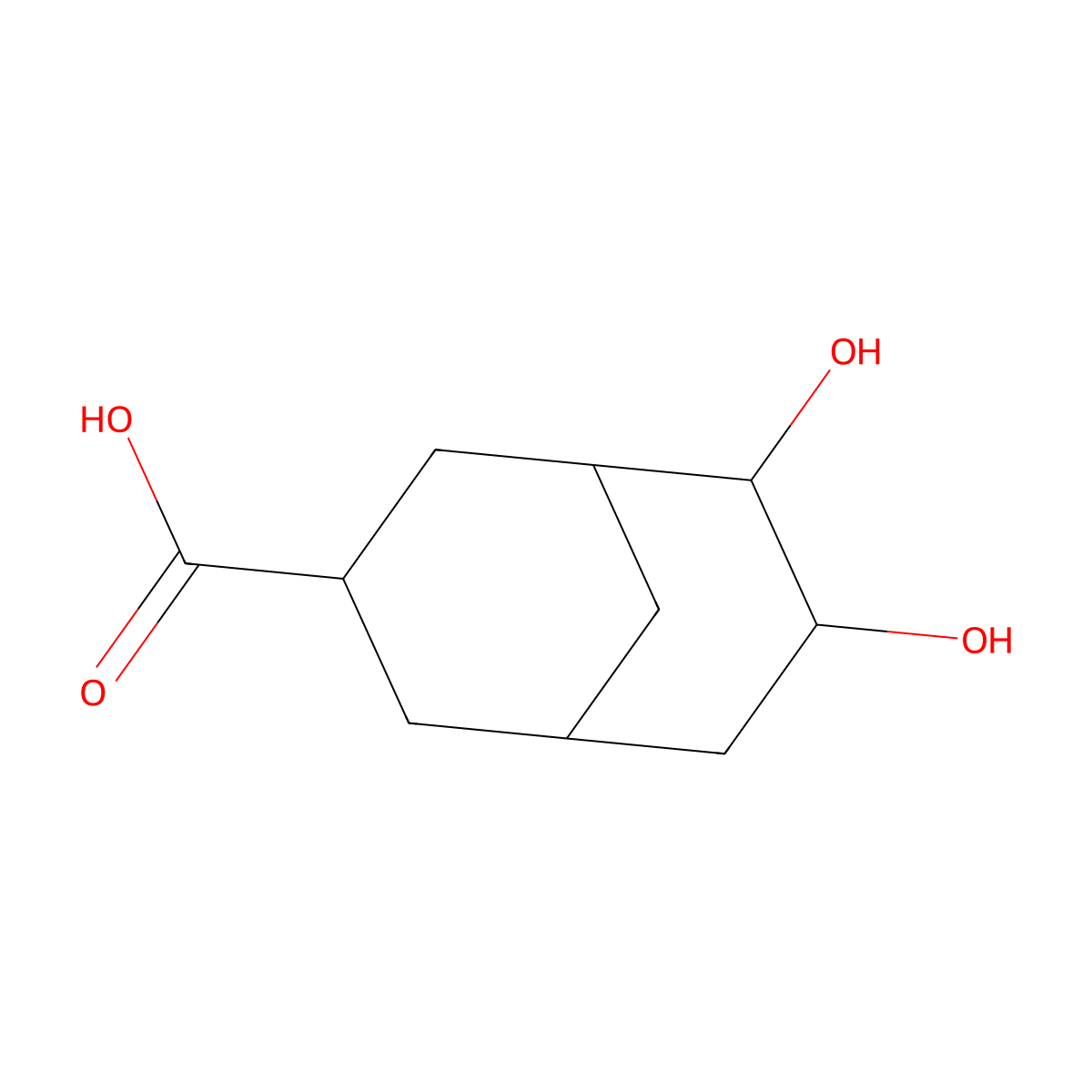 rac-(1R,3S,5S,6S,7R)-6,7-dihydroxybicyclo[3.3.1]nonane-3-carboxylic acid molecular structure, CAS 2243503-72-0
