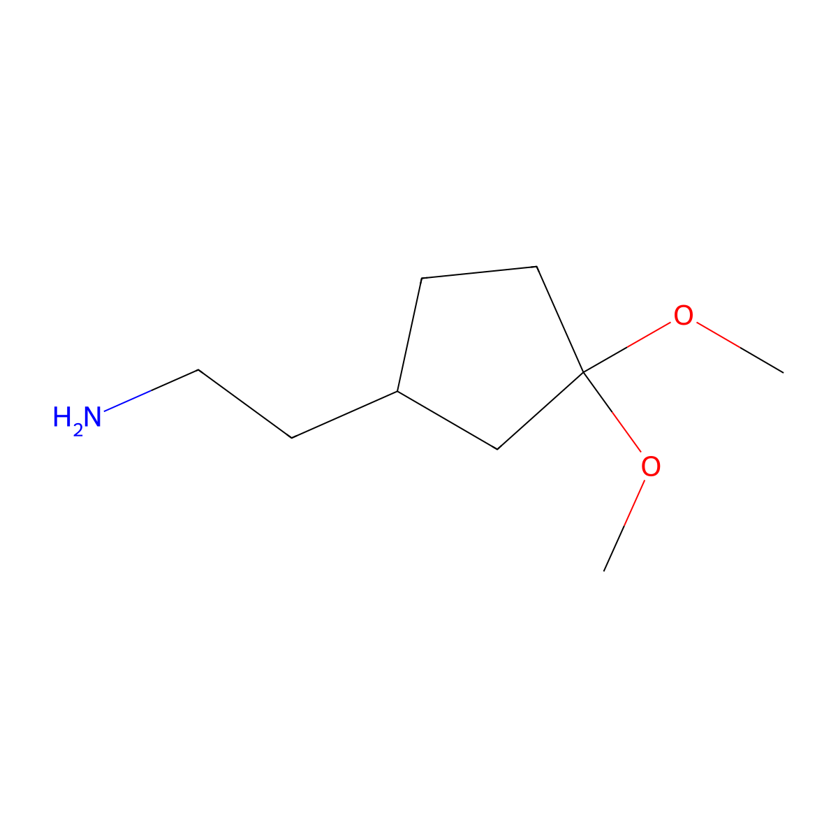 2-(3,3-Dimethoxycyclopentyl)ethan-1-amine molecular structure, CAS 2243503-73-1